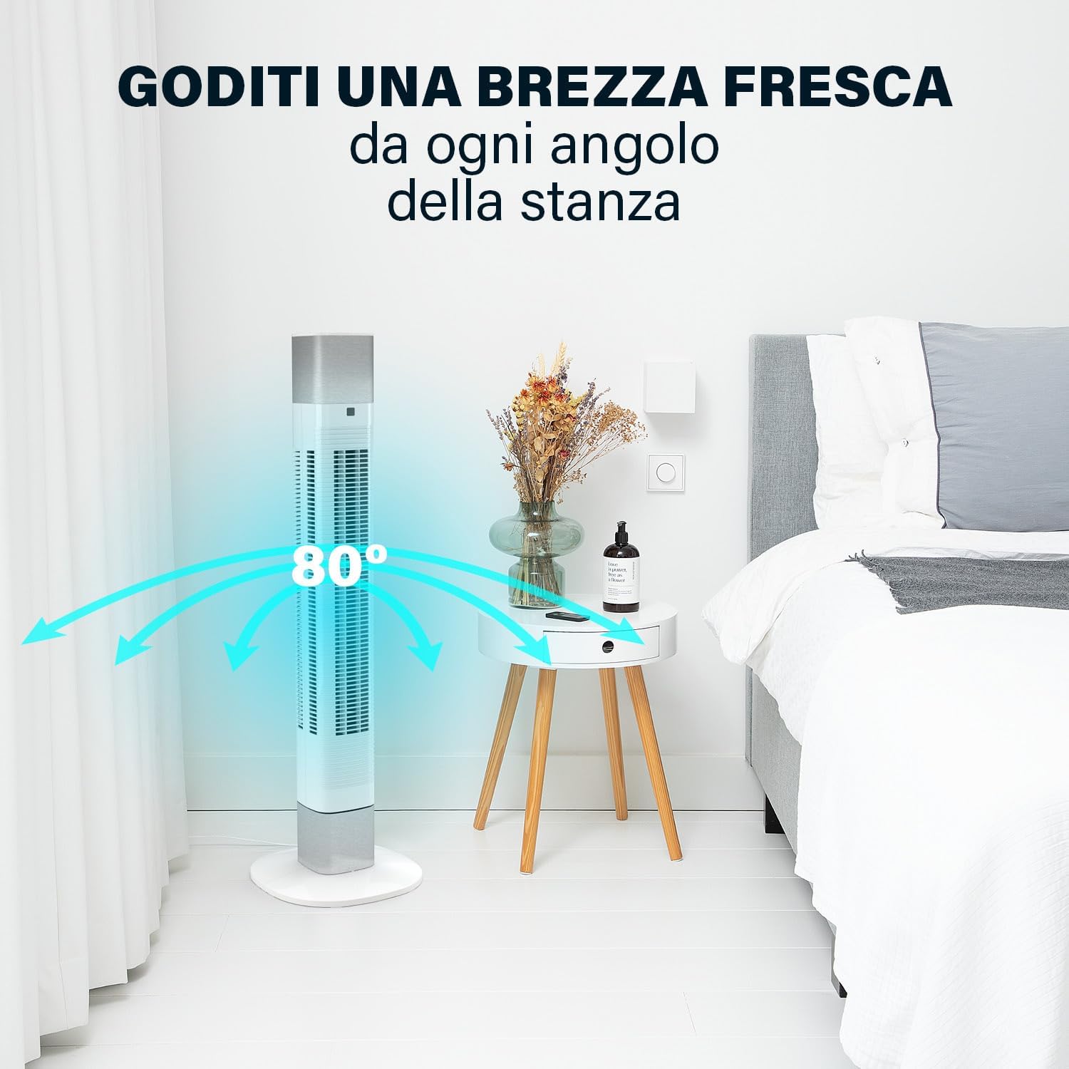 Thumbnail 6 de Princess ventilatore a colonna silenziosa bianco da 103 cm: 3 modalità, 3 velocità e oscillazione