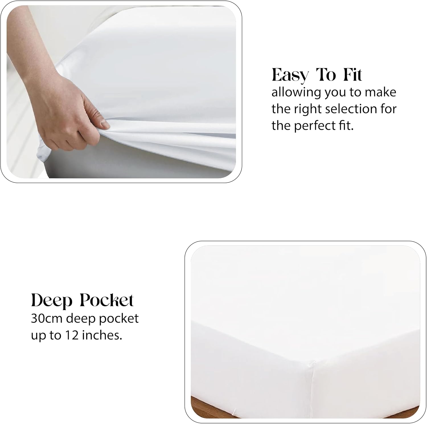 Detalle de Egyptian cotton fitted sheet 300 TC 150x200cm