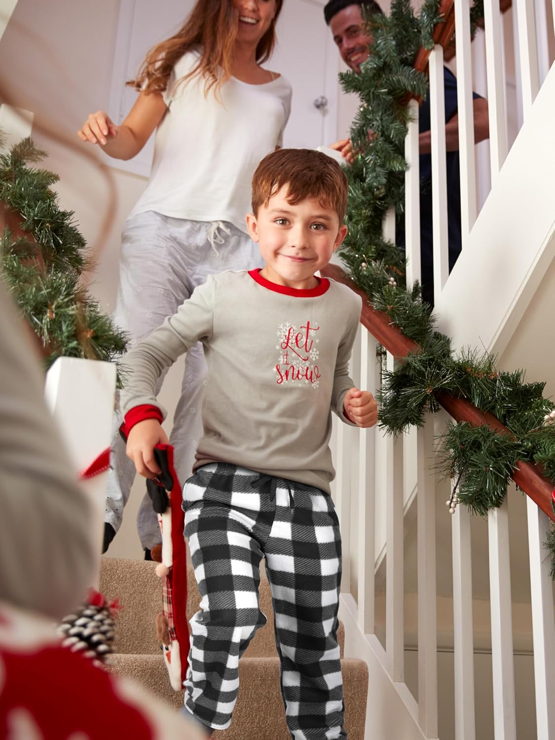 Detalle de IHU 3-Pack Boys Micro Fleece Pajama Pants (Plaid Lounge Sleepwear)