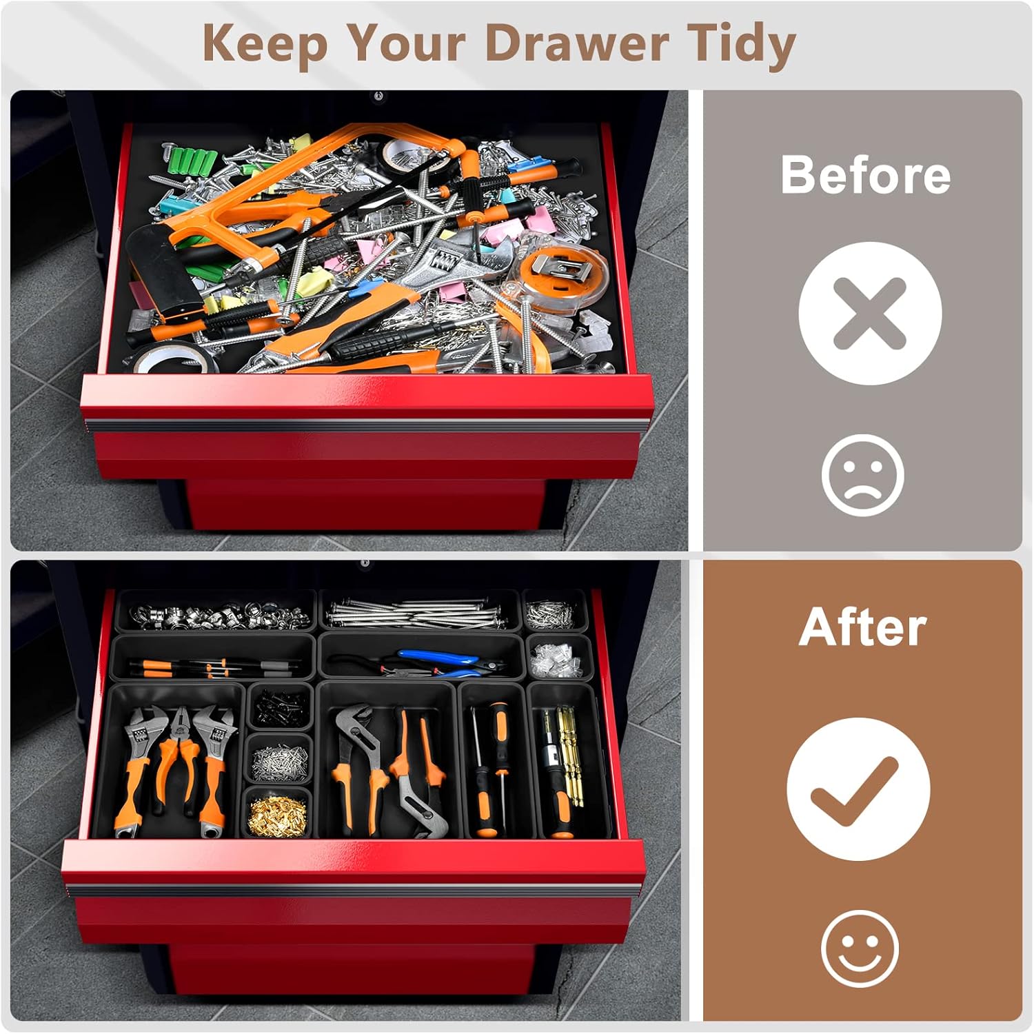 Thumbnail 2 de A-LUGEI 46pcs Tool Box Organizer Tray Set 🧰