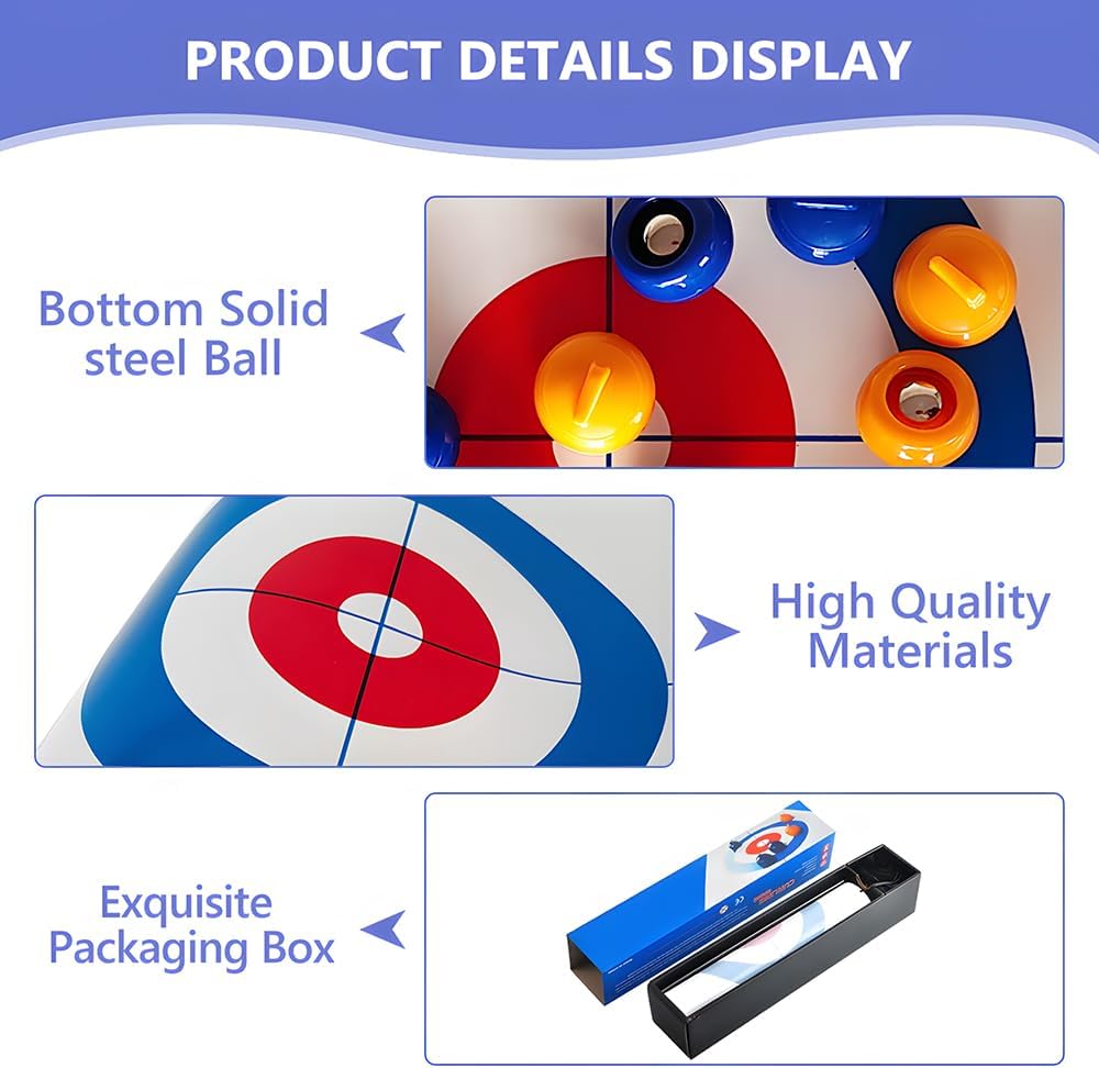 Thumbnail 3 de Lotvic Tabletop Curling Game – Compact, Portable Family Fun