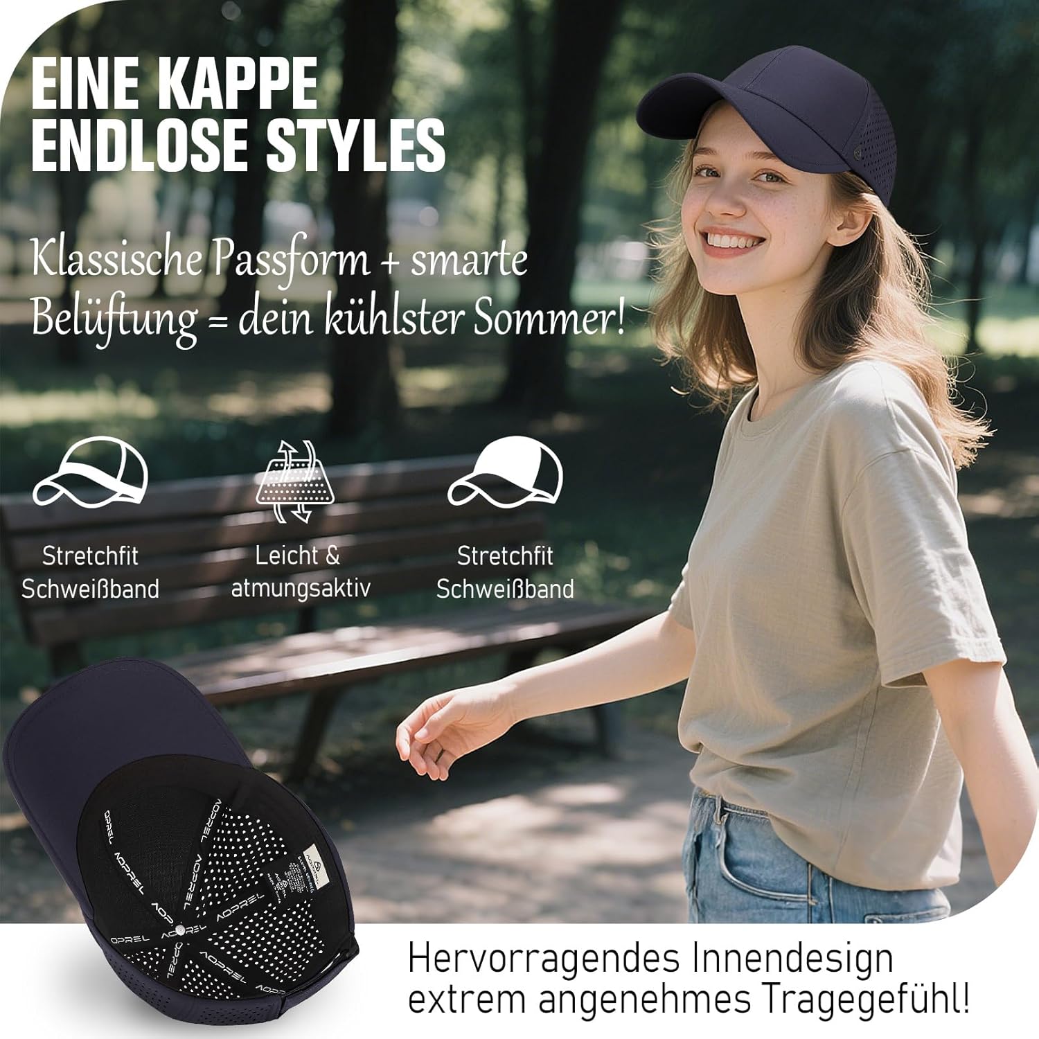 Thumbnail 1 de AOPREL Baseball Cap: Wasserdicht, atmungsaktiv & UV-Schutz – Unisex Outdoor Cap für Golf, Tennis und Streetstyle