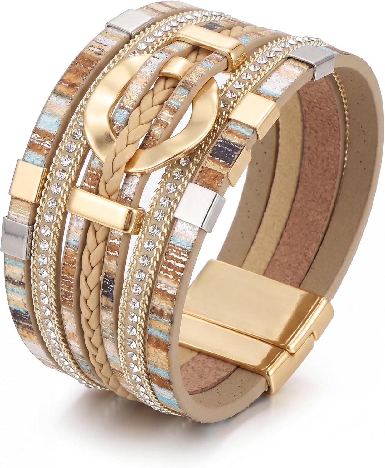 Detalle 2 de Edoneery Leather Wrap Bracelet, 7.67-inch