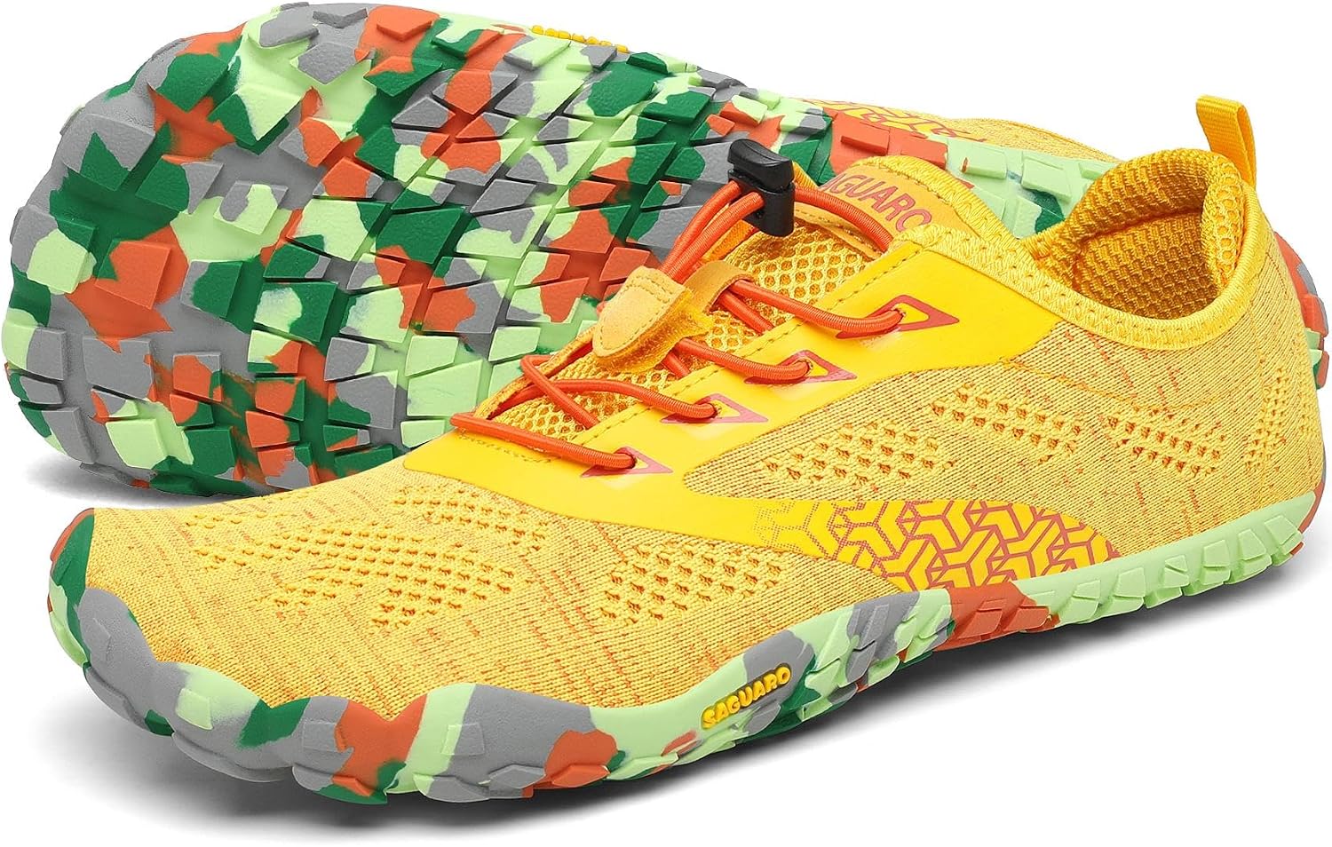 Detalle de SAGUARO Barefoot: Zapatillas Minimalistas de Trail para Hombre y Mujer, Amarillo, 38 EU