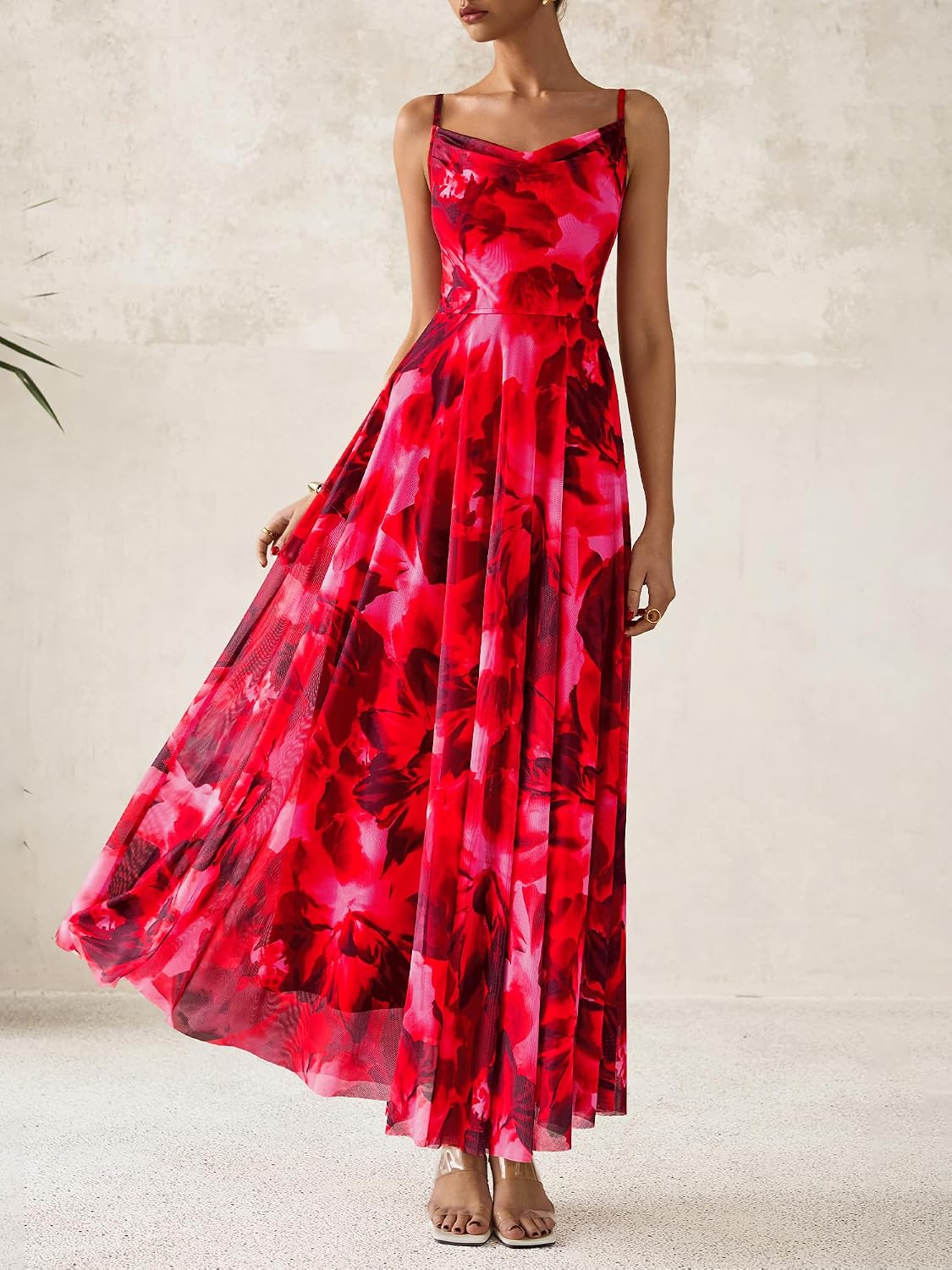 Detalle 2 de BTFBM Women Summer Floral Maxi Dress beachwear 🌊