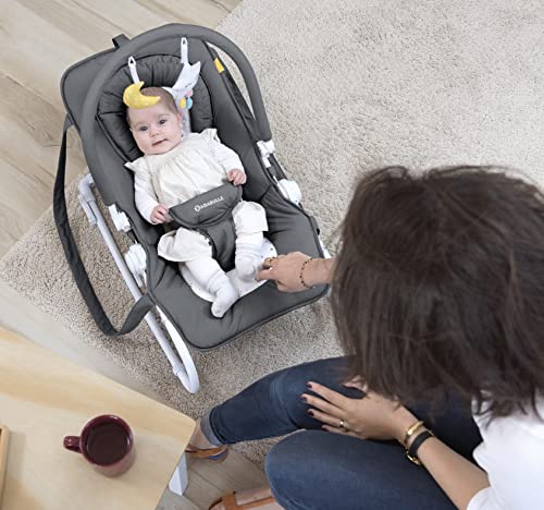 Detalle de Badabulle Transat pour Bébé Easy Moonlight — fixation ou balancelle, réducteur amovible, arche de jeux et pliage compact