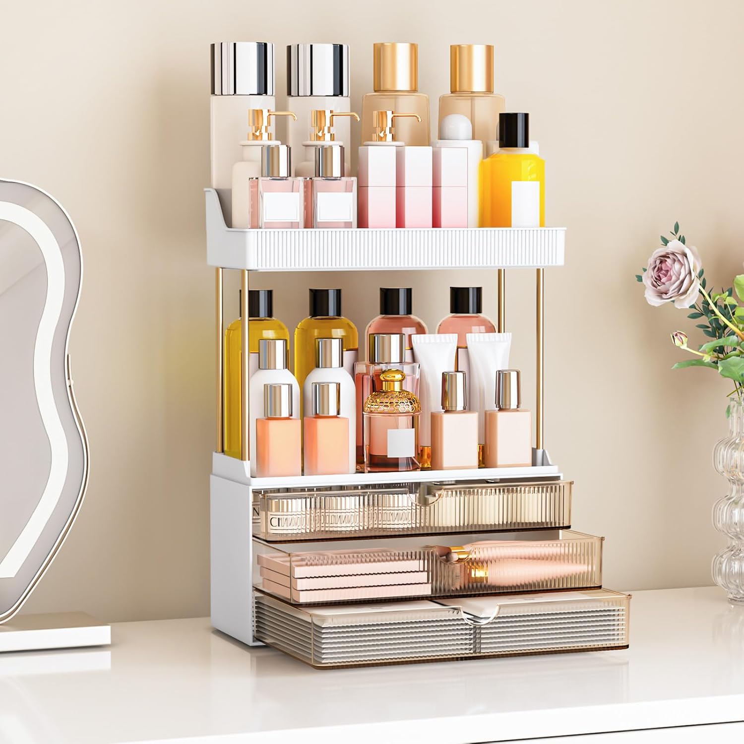 Thumbnail 6 de Caktraie Bathroom Organizers and Storage (3 Drawers, 2 Tier) for Vanity Countertop — Amber