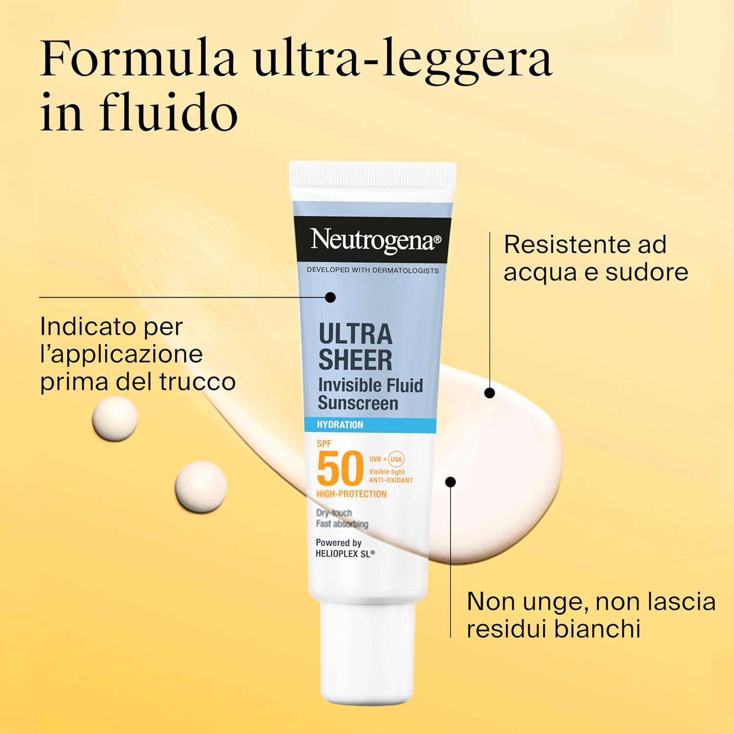 Thumbnail 2 de Neutrogena Ultra Sheer Fluido Invisibile SPF 50 – protezione leggera e idratante per viso