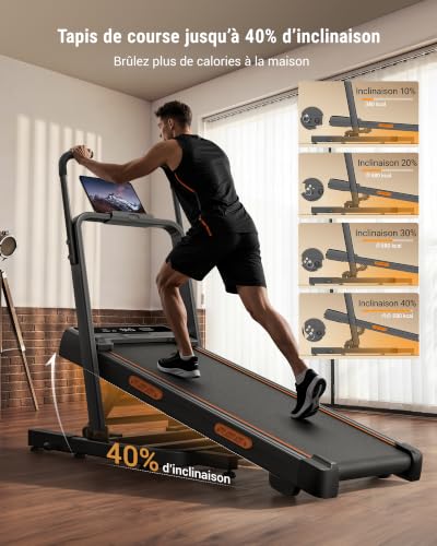 Thumbnail 1 de UMAY Tapis de Course Pliable Inclinable 40% Simulateur Montagne – 10 km/h