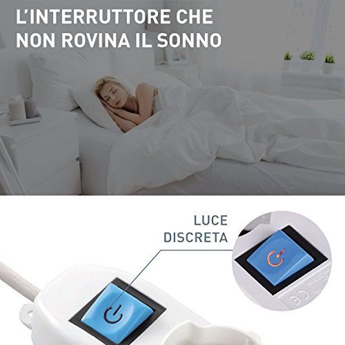Detalle de Electraline 62019 Multipresa 9 Posti 3 Polivalenti + 6 Bivalenti, Nero, 1,5 m