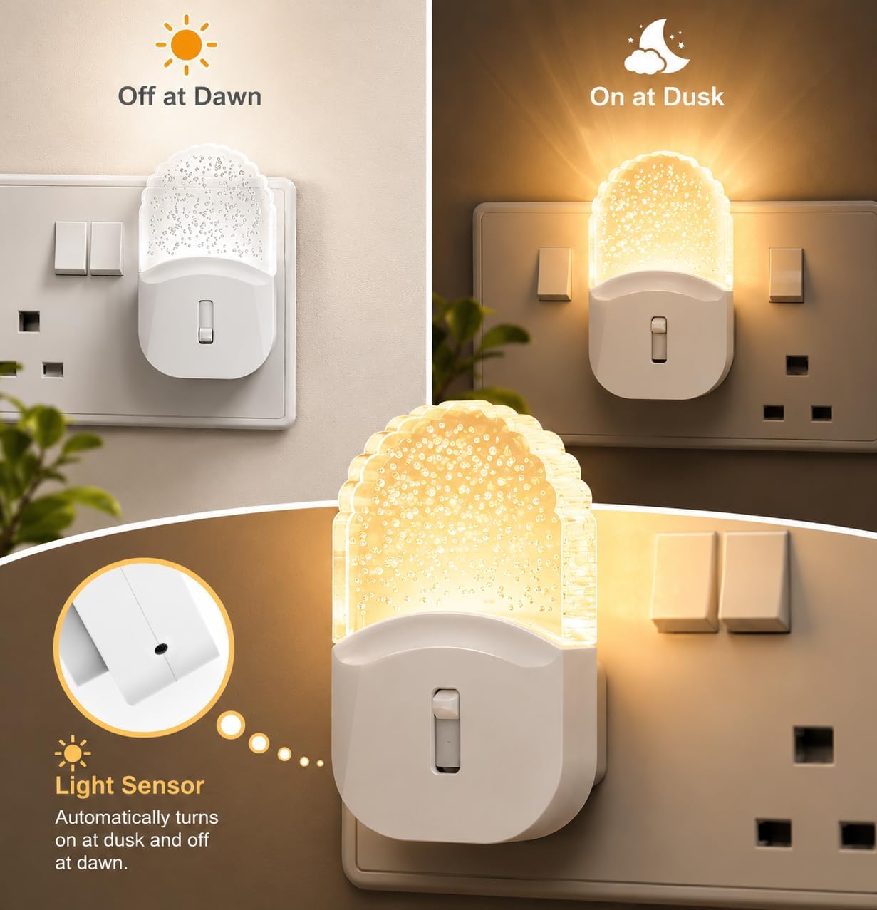 Thumbnail 1 de Emeritpro Plug-in Night Light with Dusk to Dawn Sensor and Adjustable Brightness (Warm White, 1 Pack)