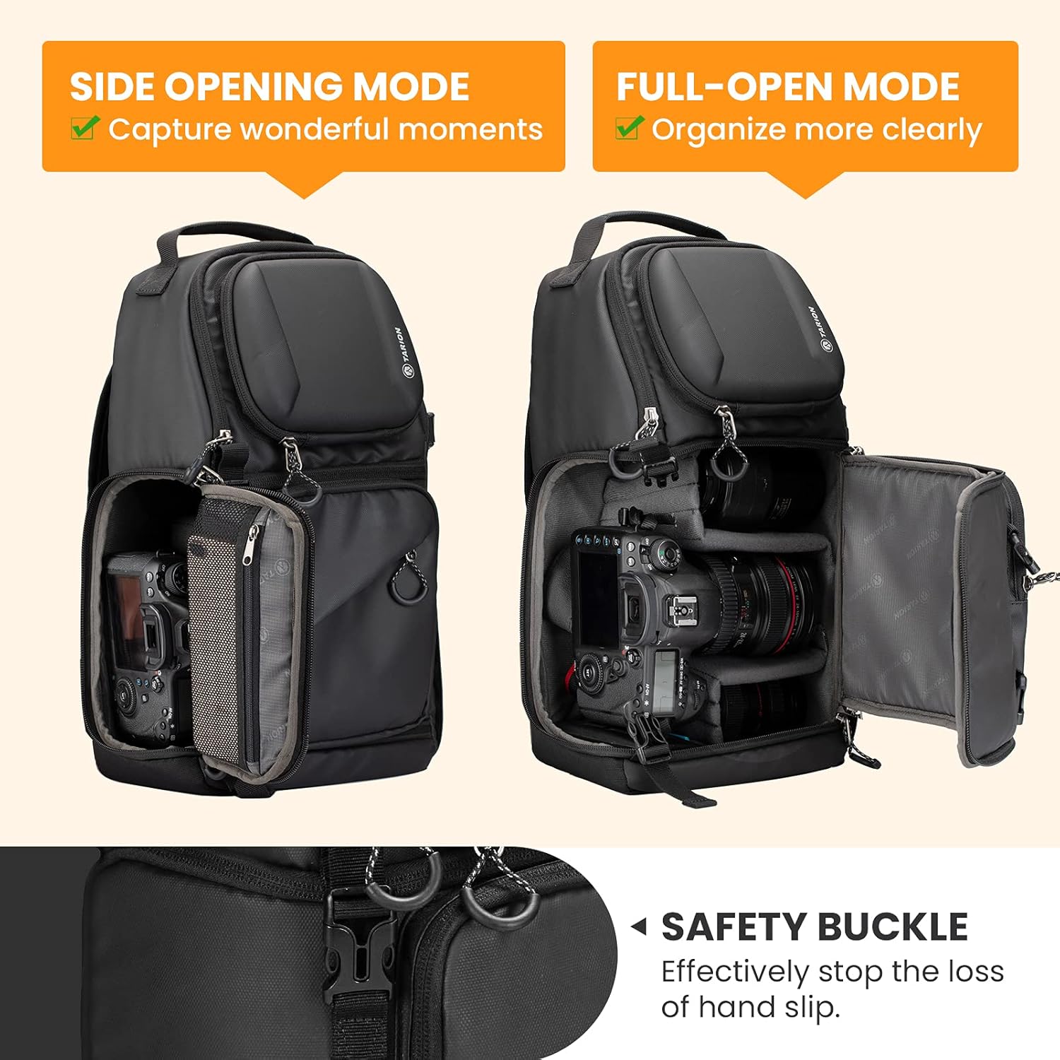 Thumbnail 2 de TARION Camera Sling Shoulder Bag – 6.5L DSLR/Mirrorless Carry, Side Access, Waterproof Raincover