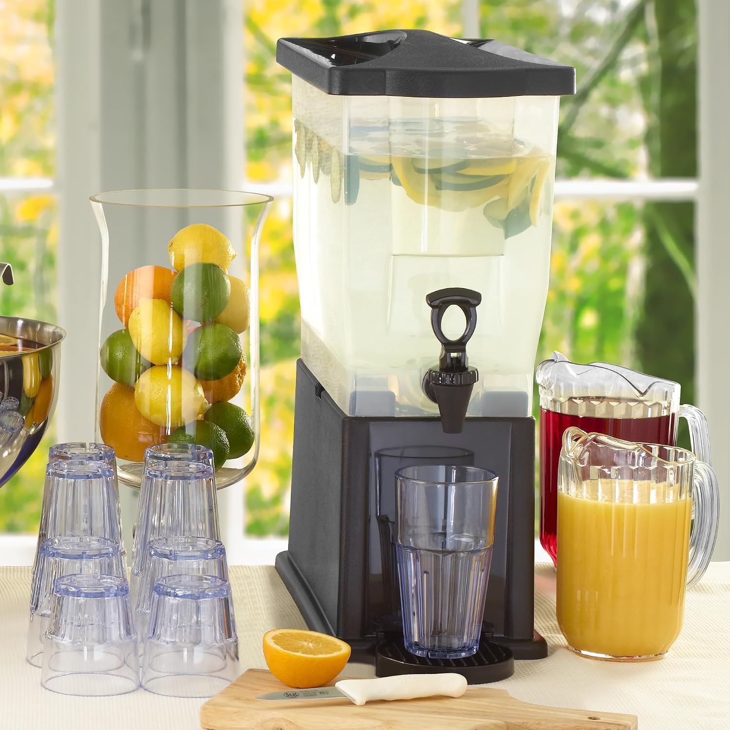 Thumbnail 6 de Winco Slim 3 Gallon Beverage Dispenser with Base