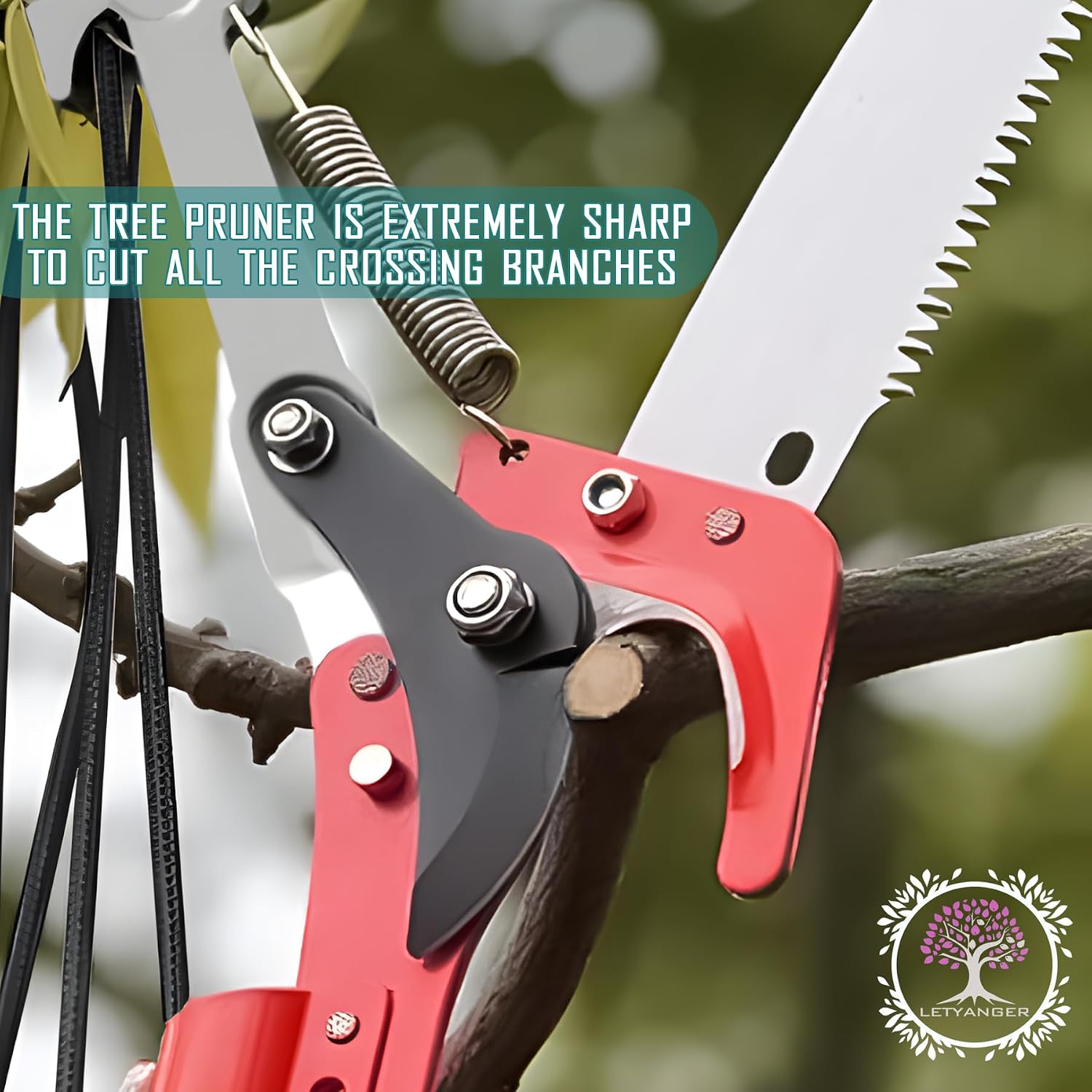 Thumbnail 6 de LETYANGER PSW Extendable Pole Saw with Alloy Steel Blade and Pruner