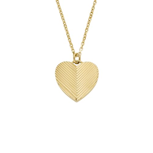 Detalle de Fossil Harlow collar de corazón en acero inoxidable 💍