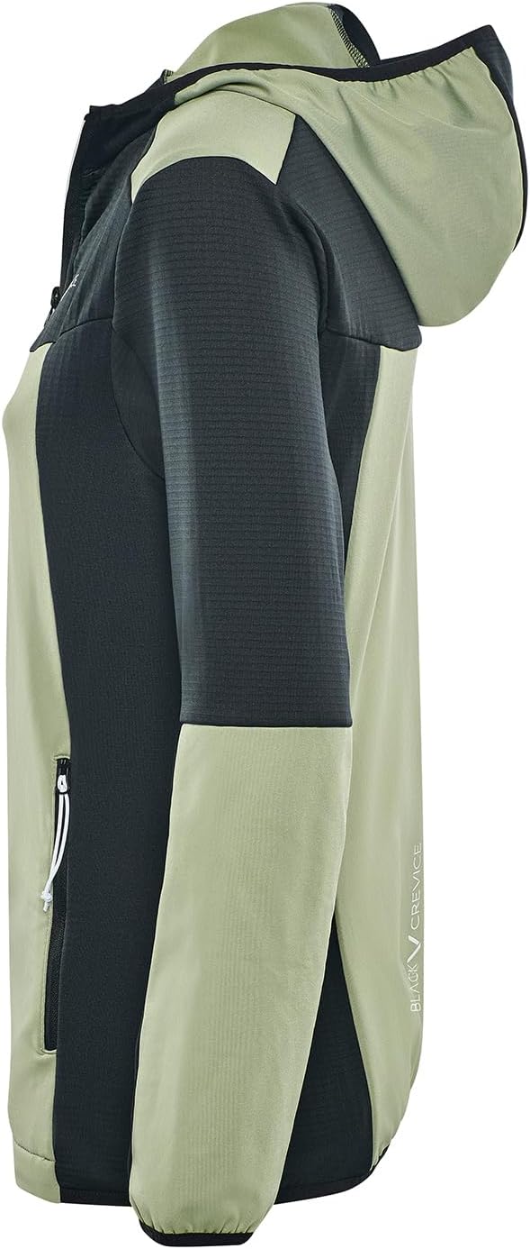 Detalle de Black Crevice Veste intermédiaire pour femme – Veste polaire légère, stretch et respirante