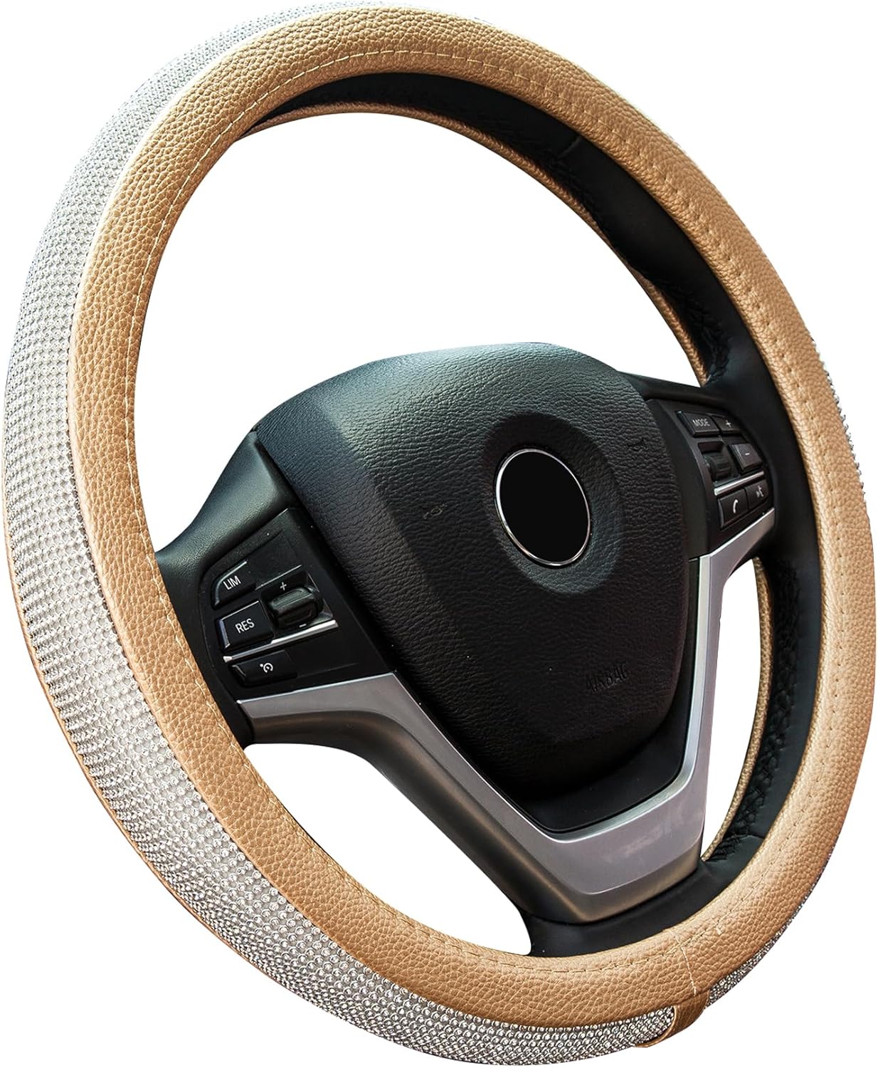 Thumbnail 6 de New Diamond Leather Steering Wheel Cover 15"