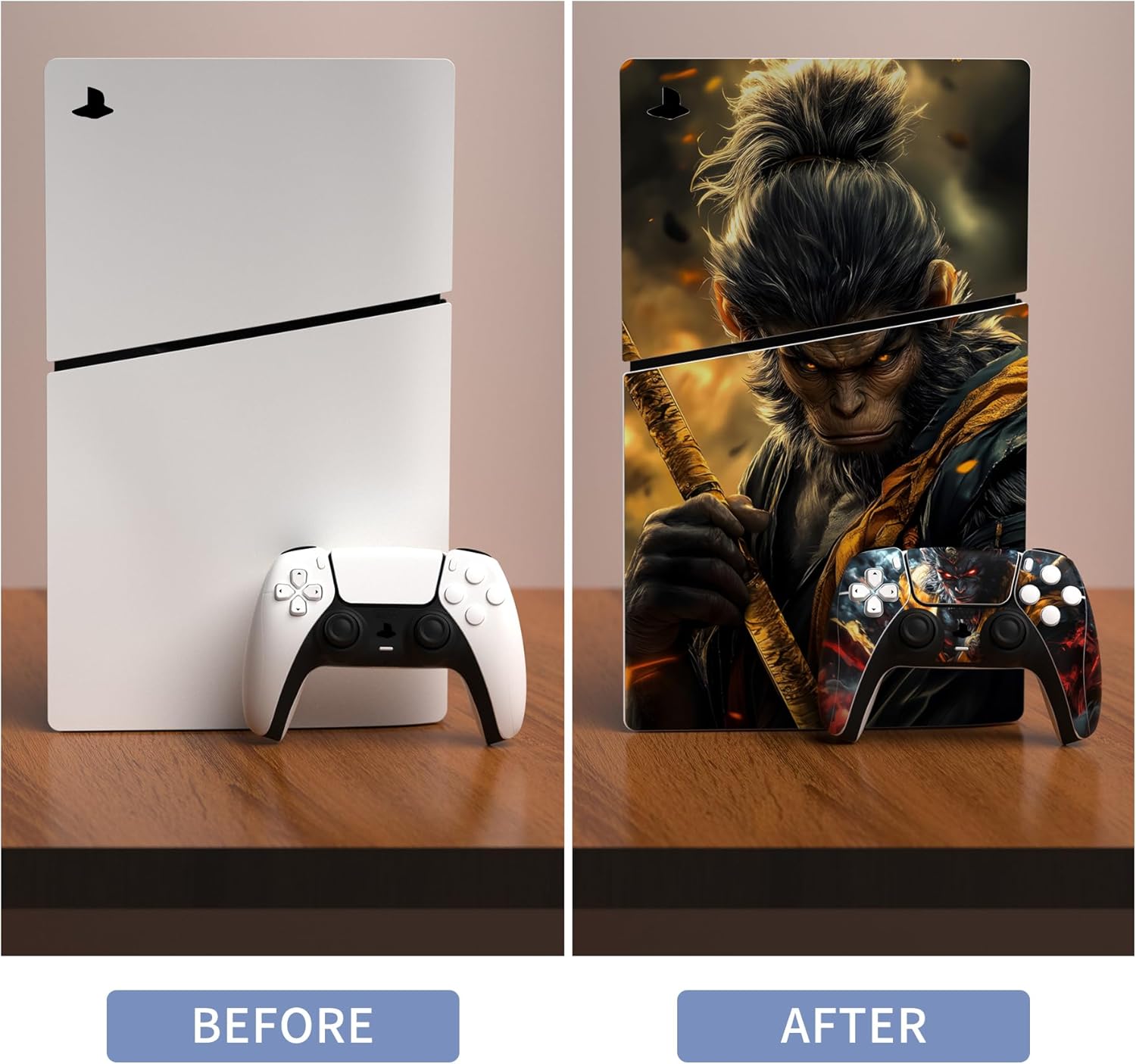 Thumbnail 6 de PlayVital Skin Sticker for PS5 Slim Console Disc Edition – Wasteland & Cloudstorm