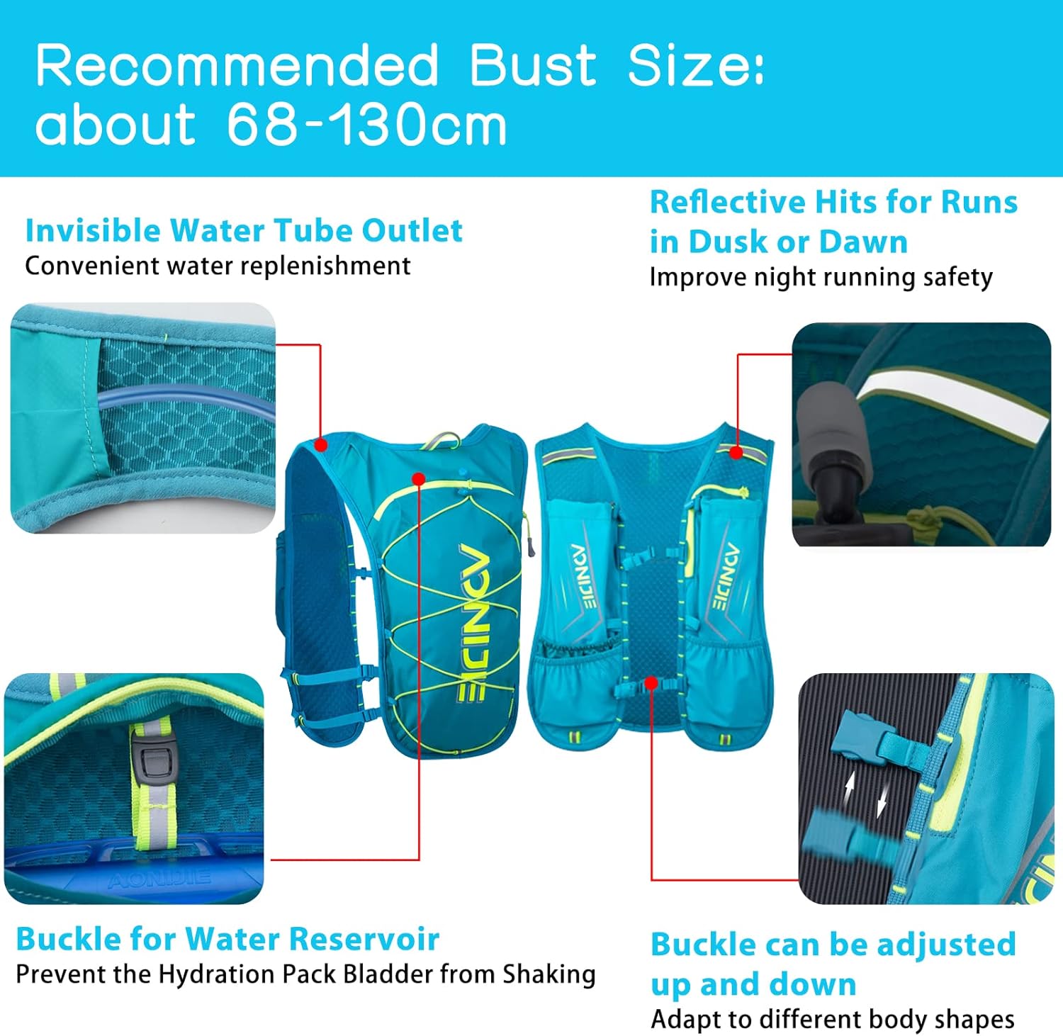 Thumbnail 5 de Geila Hydration Backpack: Running Hydration Vest for Marathon Training