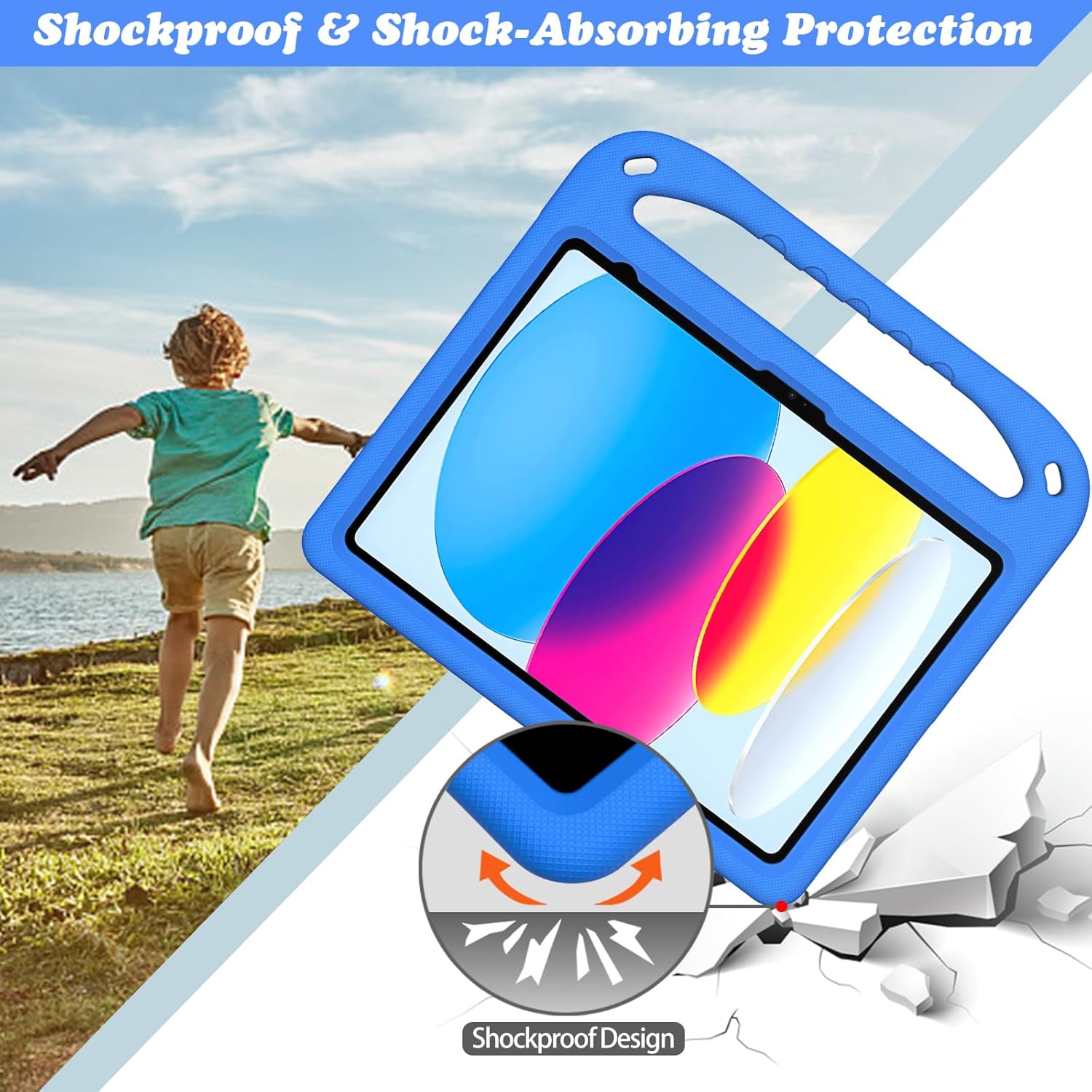 Thumbnail 2 de GOZOPO Kids Case for iPad A16 11th Gen and iPad 10th Gen: Lightweight, Shockproof Protection with Foldable Stand