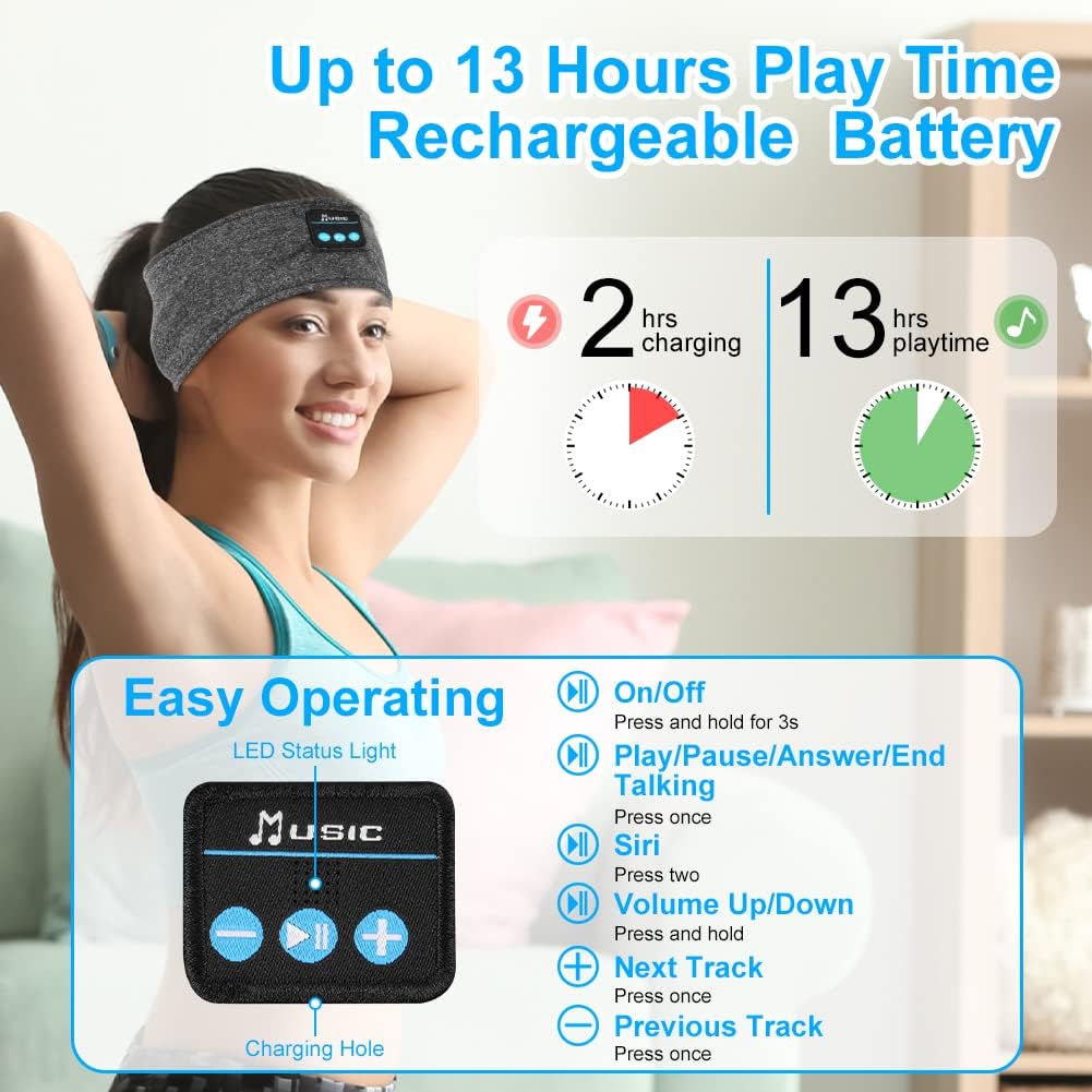 Thumbnail 3 de flintronic Schlafkopfhörer Bluetooth – 3-in-1 Stirnbandhörer für Schlaf, Fitness und Alltag