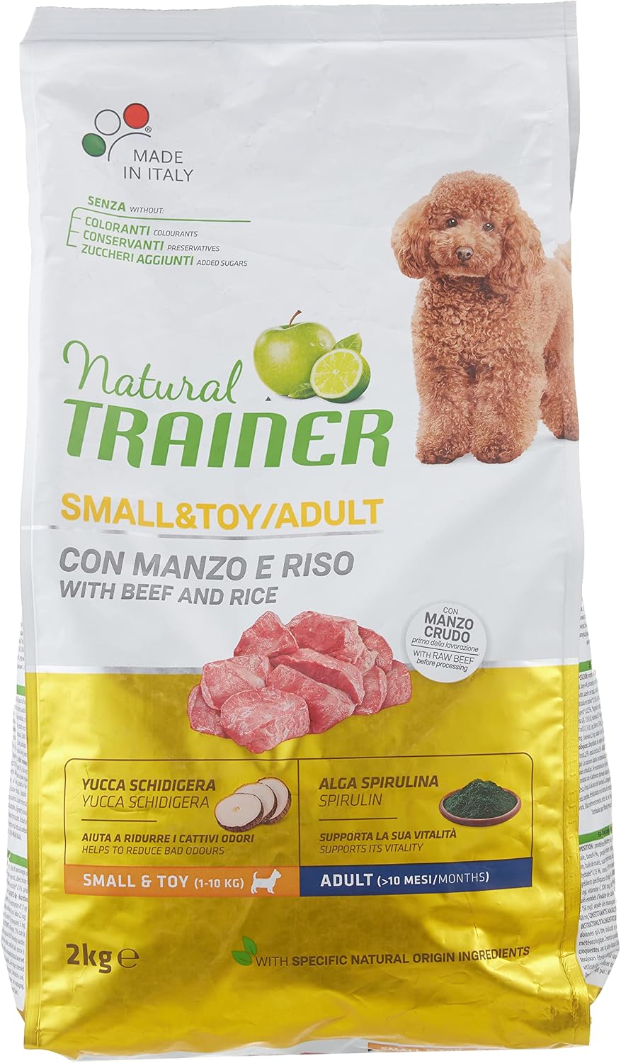 Detalle 1 de Trainer Natural Cibo per Cani Small & Toy Manzo e Riso 7kg – Benessere e Digestione per piccoli padroni