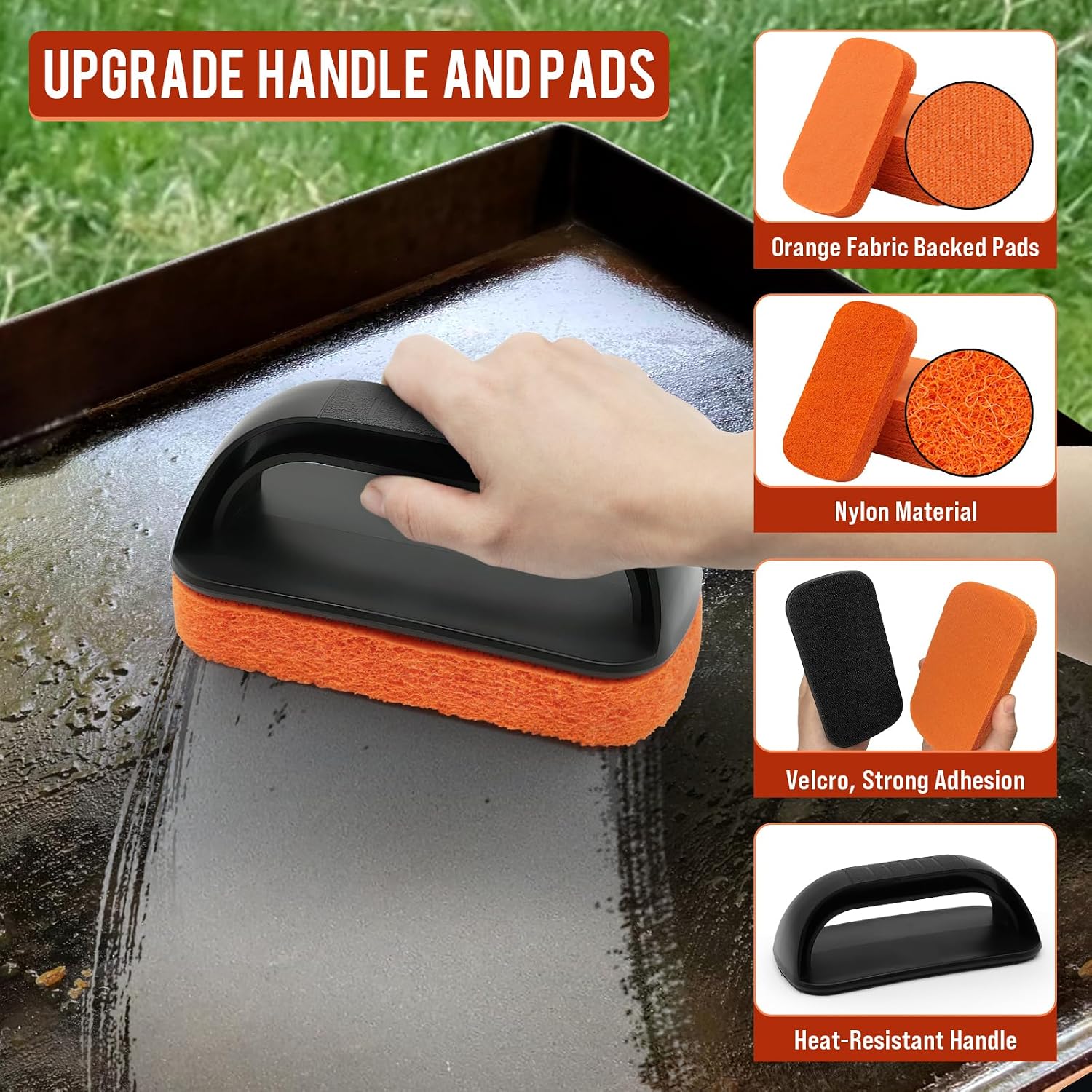 Thumbnail 3 de AWEASROY NJ-GC06 Griddle Cleaning Kit with Pumice Stone, Scraper and Brush