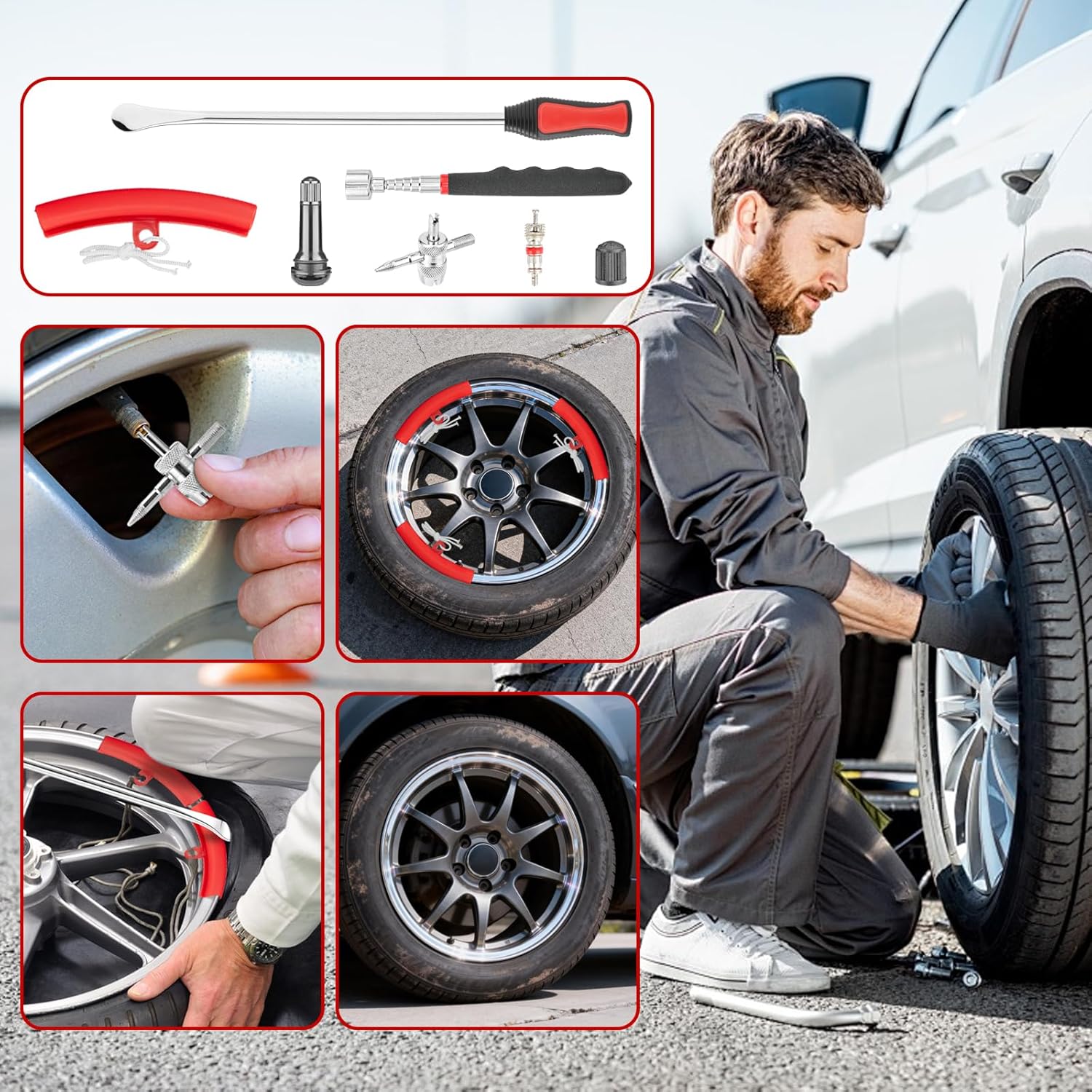 Thumbnail 1 de Fenghome 31-piece tyre lever tool set for motorbike, car and bike repairs
