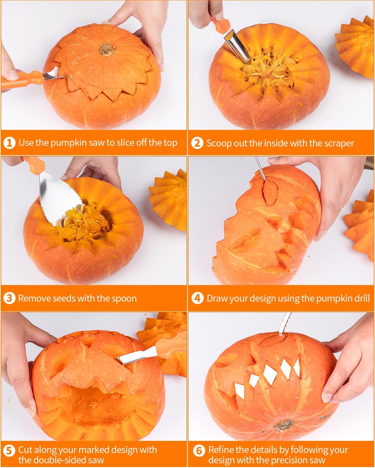 Thumbnail 6 de Pumpkin Carving Tool Kit, Stainless Steel