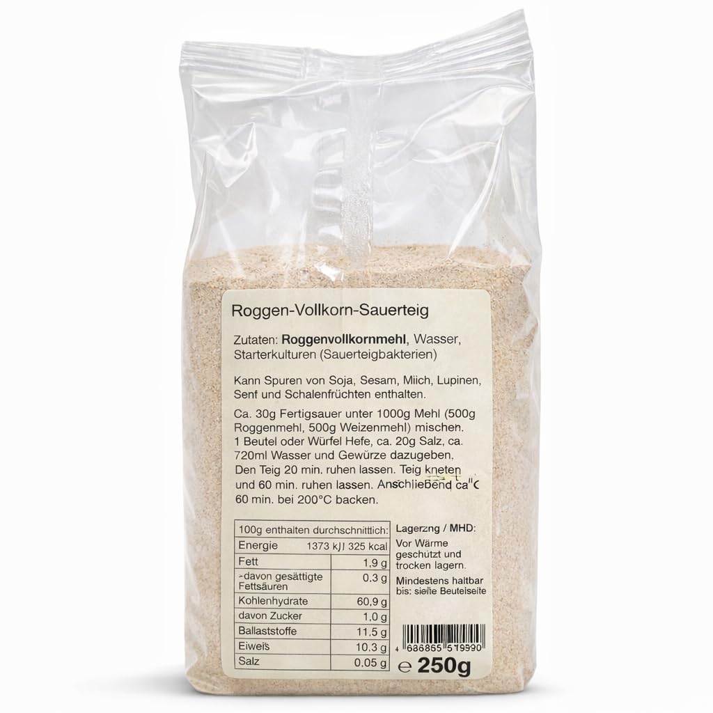 Thumbnail 1 de Roggen Vollkorn Sauerteig [250g] – Dorfner Mühle – Getrockneter Roggensauerteig ohne Zusätze