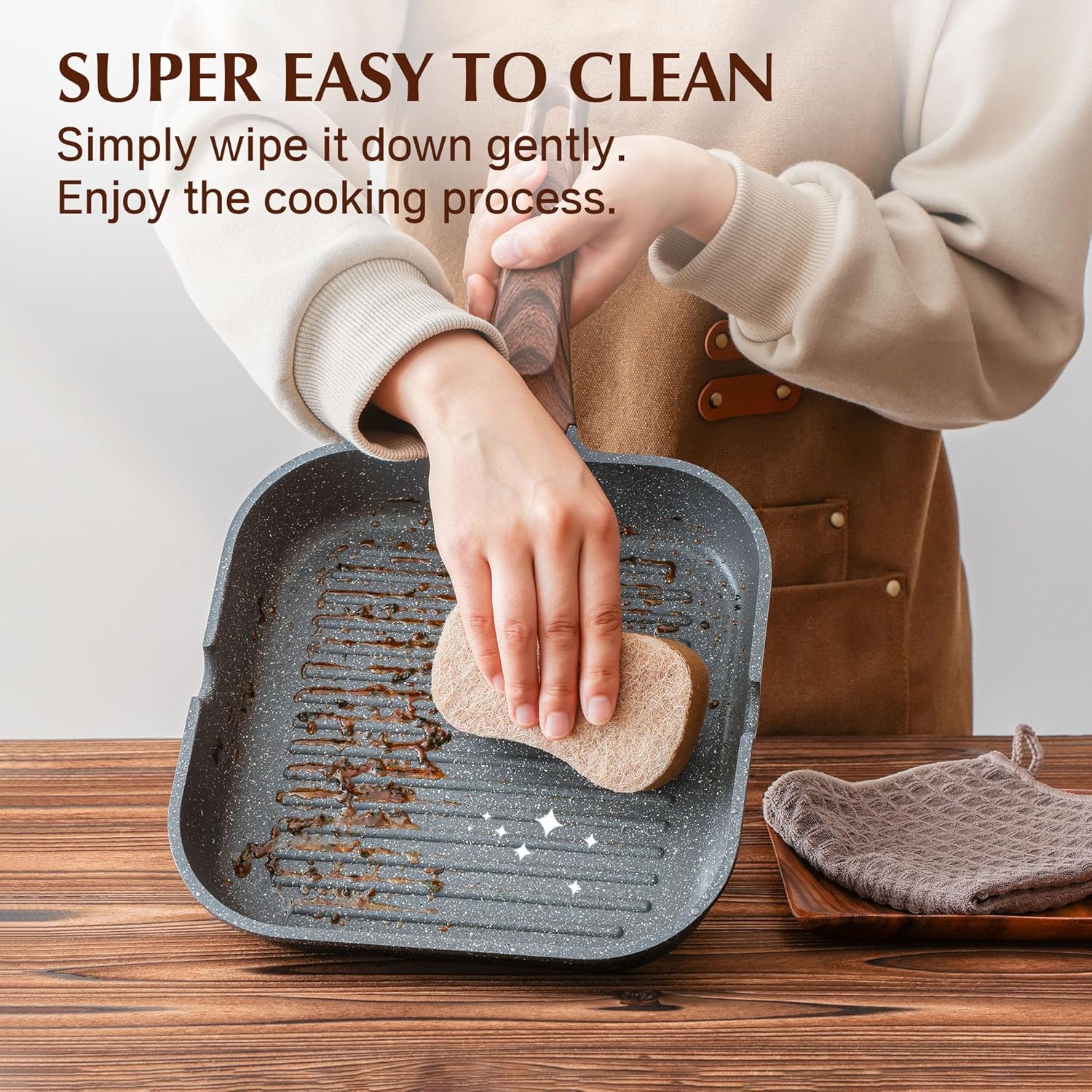 Thumbnail 3 de SENSARTE 12Inch Nonstick Grill Pan for Stove Tops with Pour Spouts