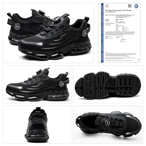 Detalle de GUDECIUS: Zapatillas de Seguridad para Hombre y Mujer con Cordones de Botón, Punta de Acero y Suela Antideslizante