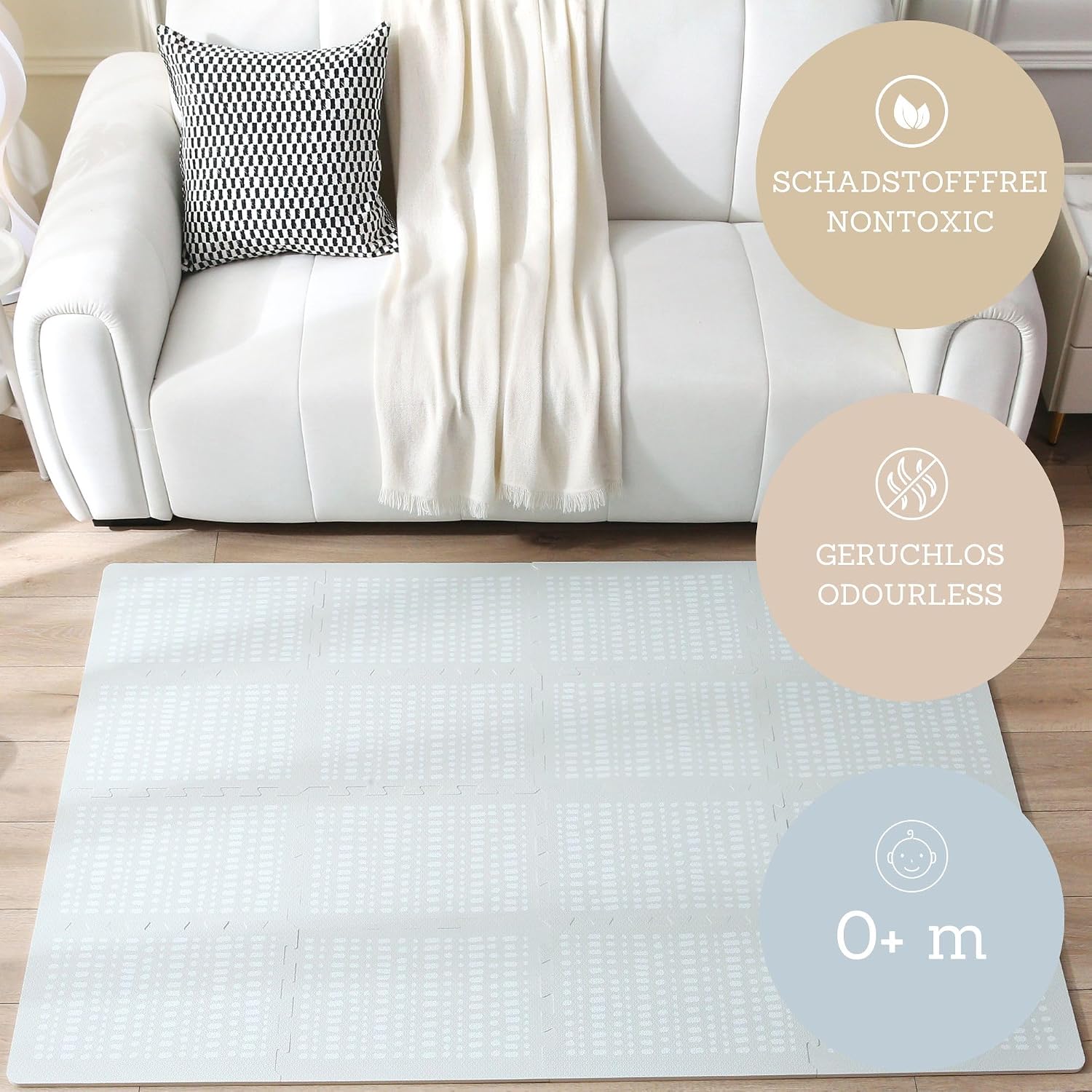 Thumbnail 3 de Hakuna Matte Stylische Puzzlematte Baby 1,7 x 1,2 m Hygge Grau – 16 XL-Platten aus EVA, 1 cm