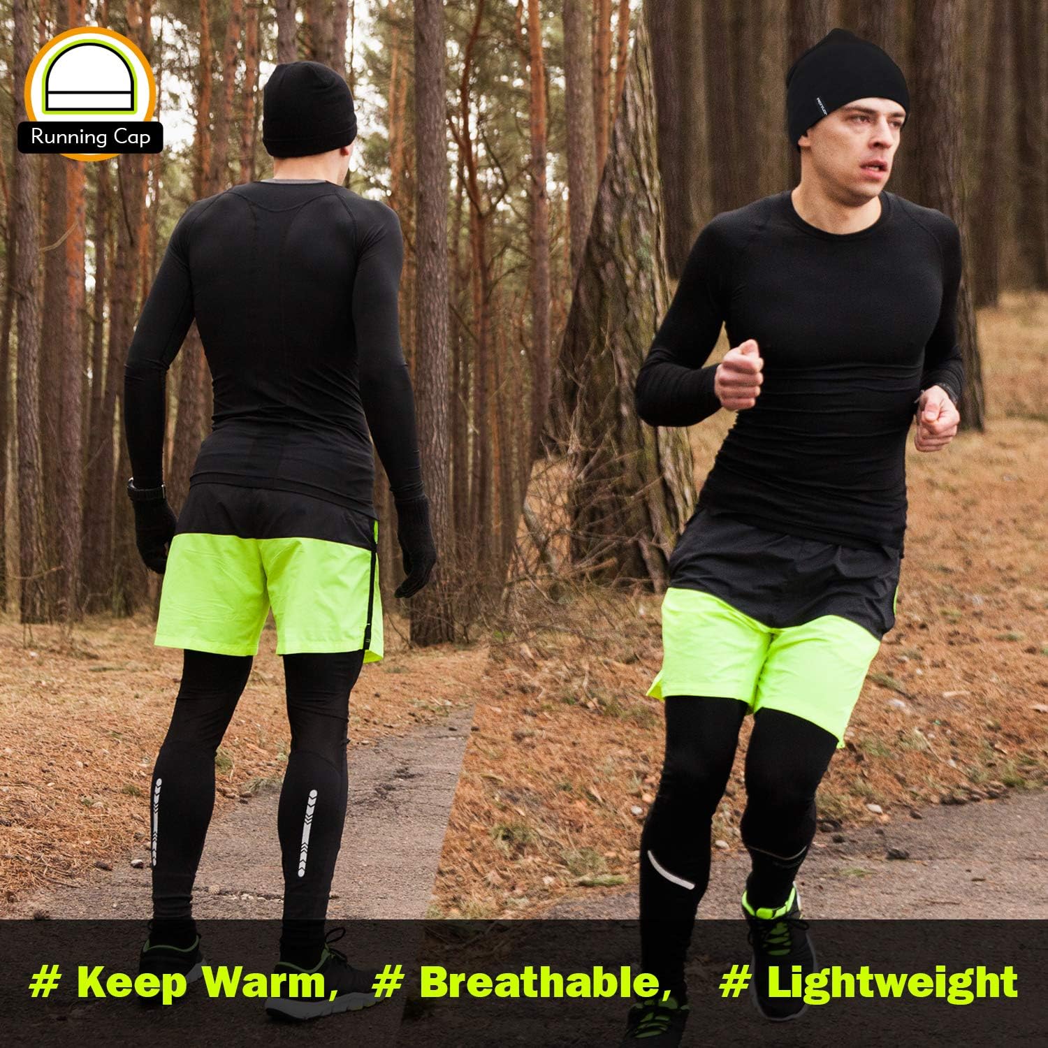 Detalle de EMPIRELION 9" leichte multifunktionale Running Beanie / Skull Cap als Helmfutter (UPF 30) für Damen & Herren