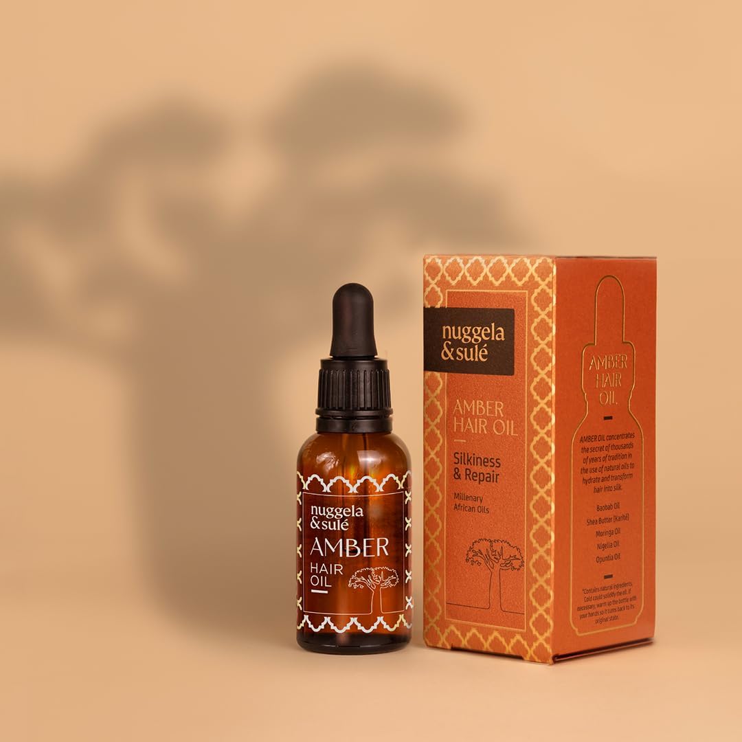 Detalle 2 de Nuggela & Sulé AMBER Oil. Setositá e Riparazione – Elixir capillare con 5 Oli Africani (30 ml)