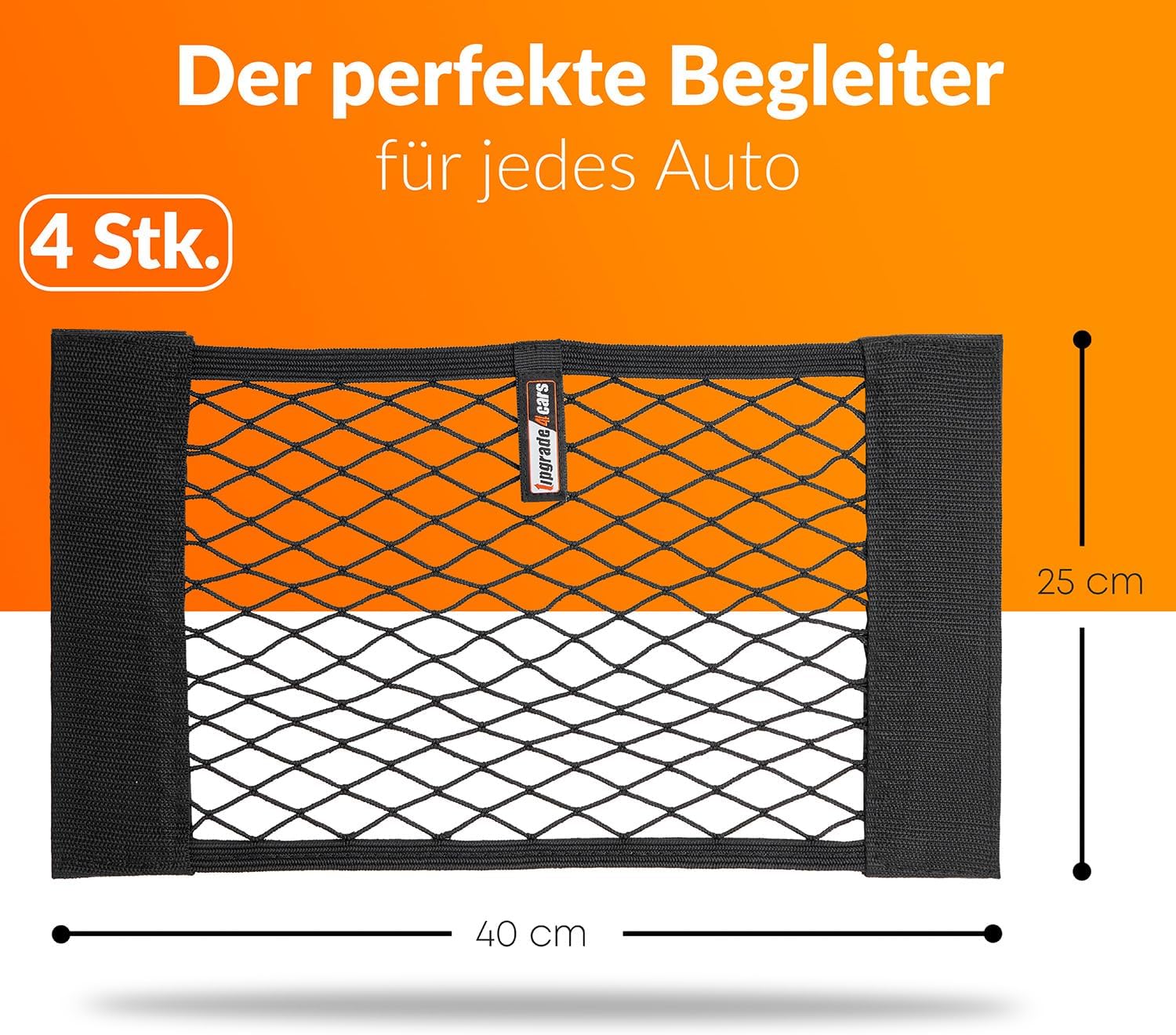 Detalle 1 de Upgrade4cars Kofferraum Netztasche Klett 40x25 cm
