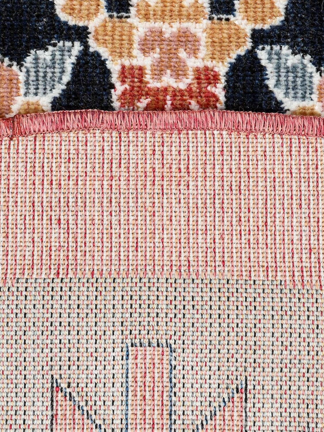 Detalle de RugVista Fari Kilim Round Indoor & Outdoor Rug, Ø 150 cm, Pink
