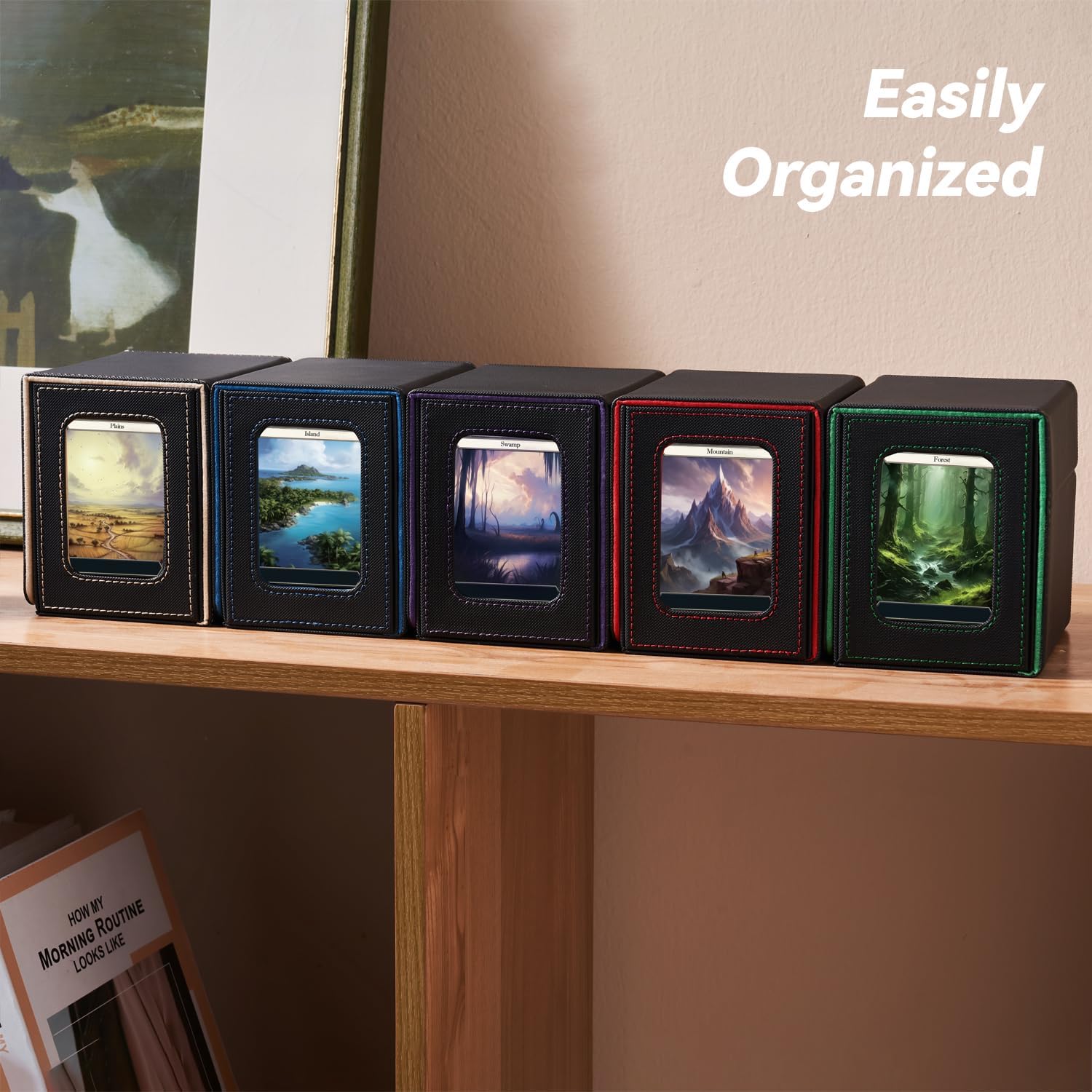 Thumbnail 3 de Mage Tech Commander Deck Box with 35pt Holder, Brick & Dice Tray (Black/Blue) — Fits 100 Double-Sleeved MTG Cards