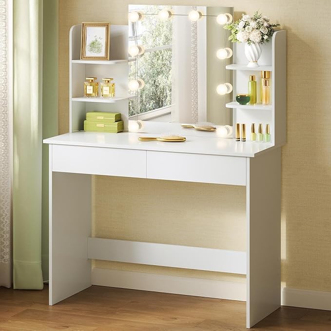 Imagen de WOLTU Mesa de Maquillaje con Espejo y Luz LED 🌟 en OfertitasTOP