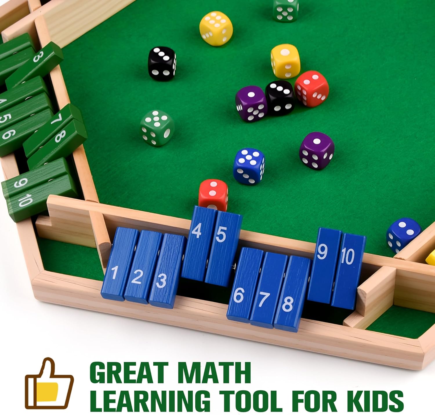 Detalle 1 de Shut The Box en bois pour 6 joueurs