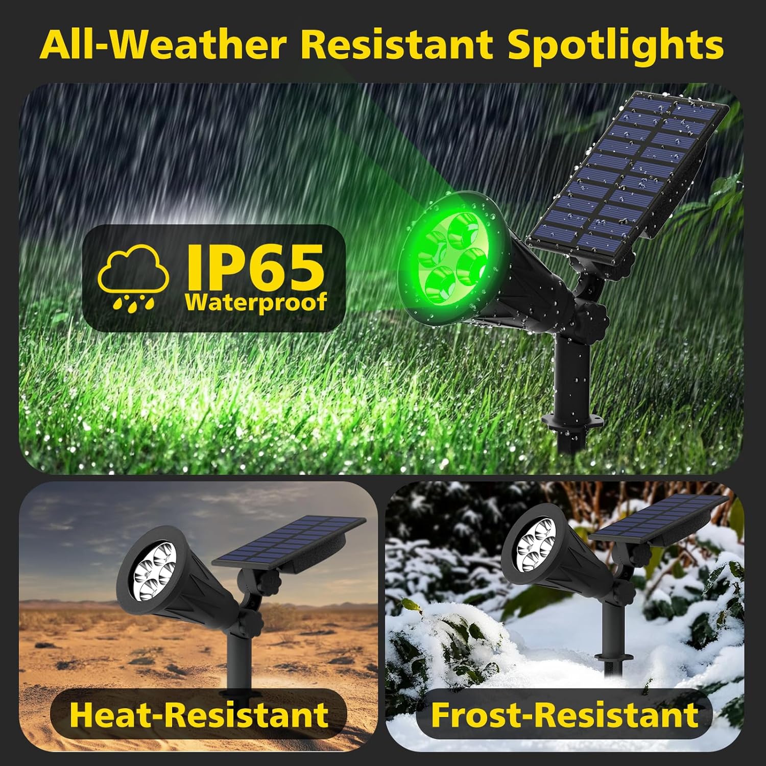 Thumbnail 6 de T-SUN LED Solar Spotlight (Green) – 4 LEDs, IP65 Waterproof, 180° Adjustable
