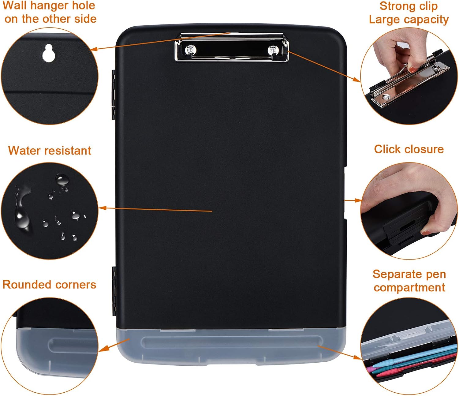 Detalle de ZCZN Plastic Clipboard with Storage A4
