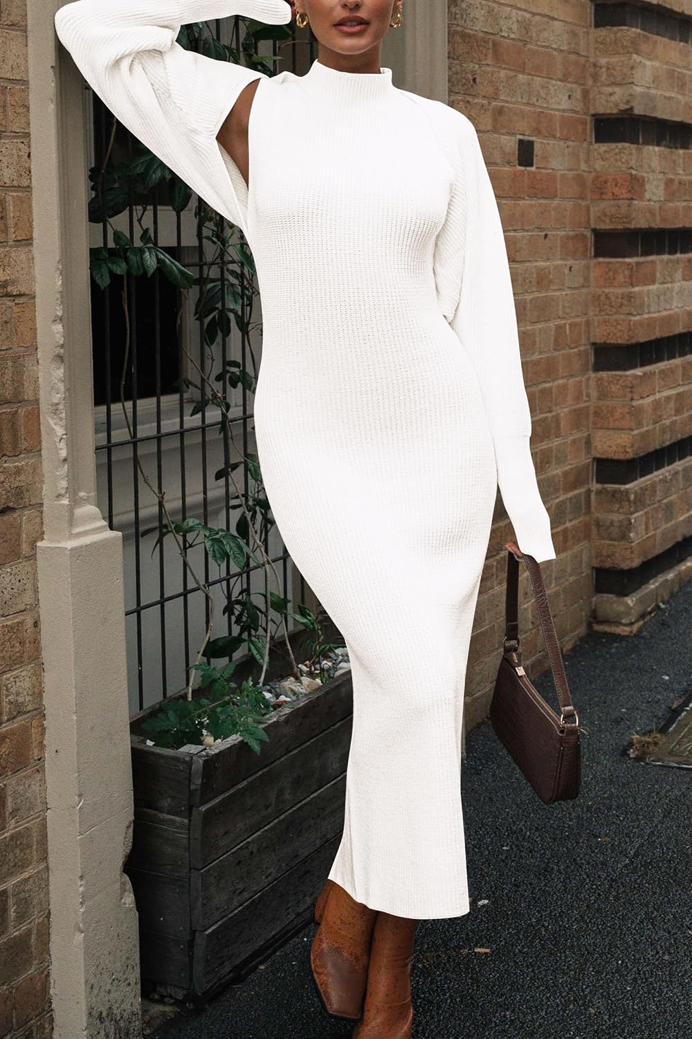 Detalle de PRETTYGARDEN Sweater Dress Set Ribbed Knit