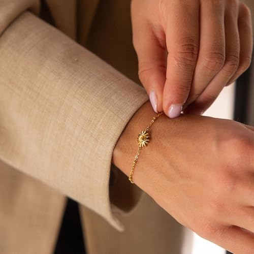 Thumbnail 3 de Purelei Elegantes Armband mit Sonnen-Anhänger – Edelstahl in Gold, Silber oder Roségold, verstellbar