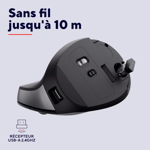 Thumbnail 3 de Trust Yuno Souris Ergonomique Sans Fil — Souris verticale rechargeable Noir