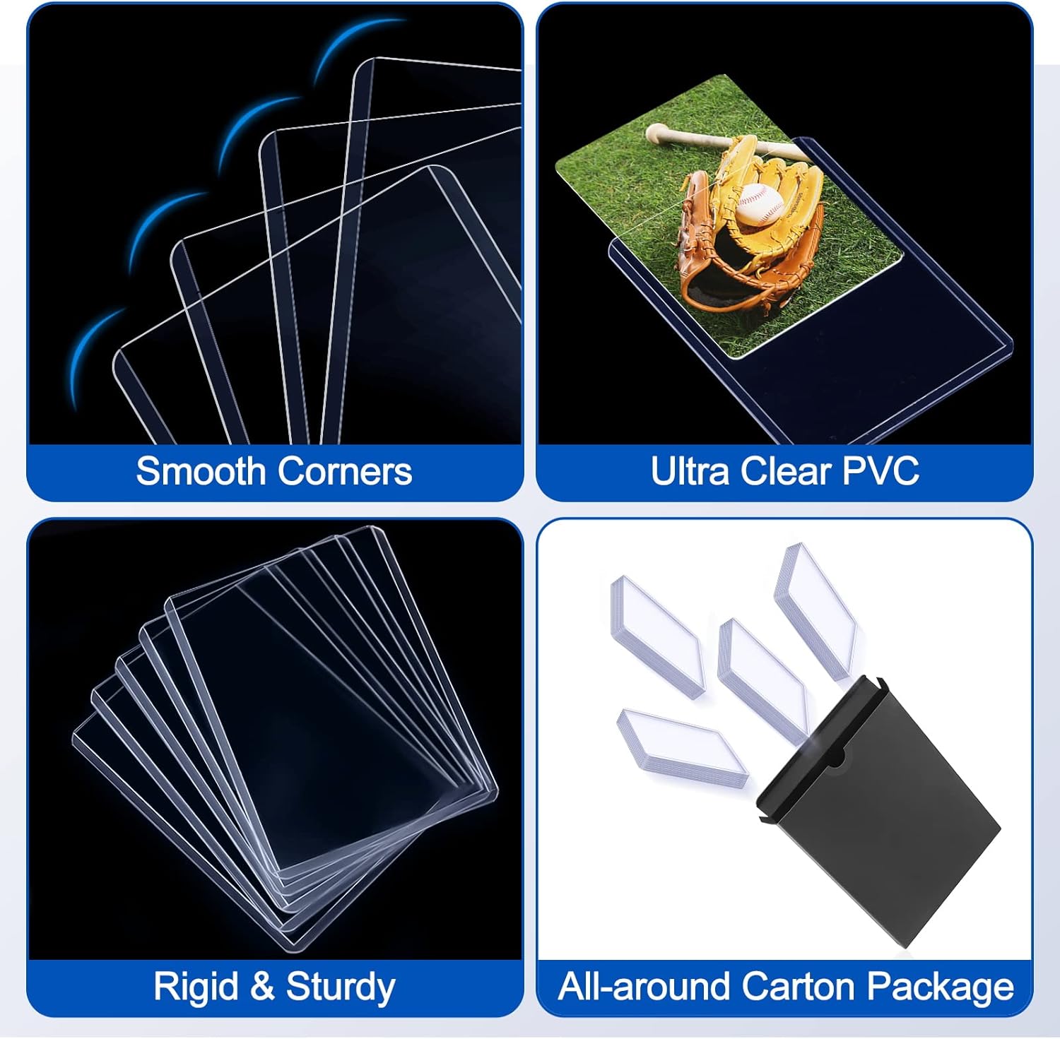 Detalle de Sooez 32 Count 3x4 Inch Card Sleeves – Rigid 35PT Protector for Standard Trading Cards