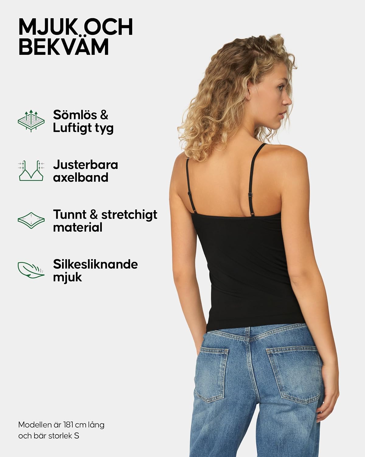 Detalle 2 de DANISH ENDURANCE bambulinne för dam, sömlöst 2-pack med justerbara axelband