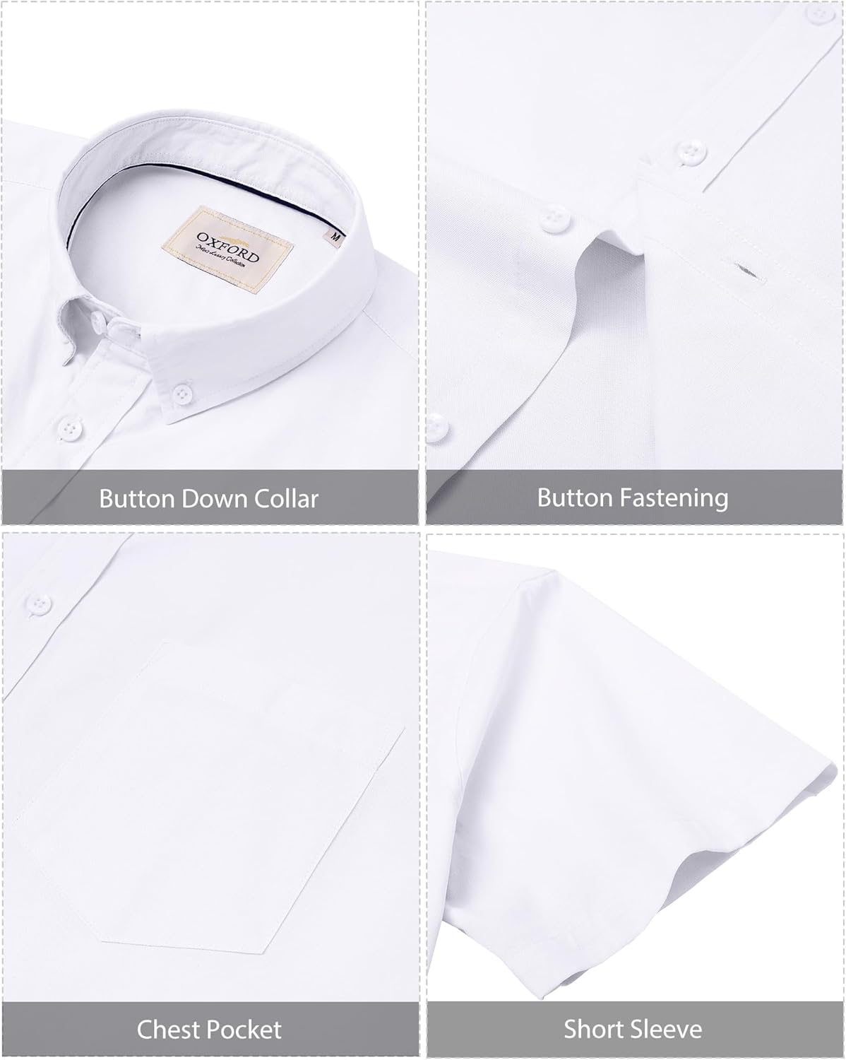 Thumbnail 4 de J.VER Hemd Herren Kurzarm – Oxford Button-Down, Regular Fit, mit Brusttasche