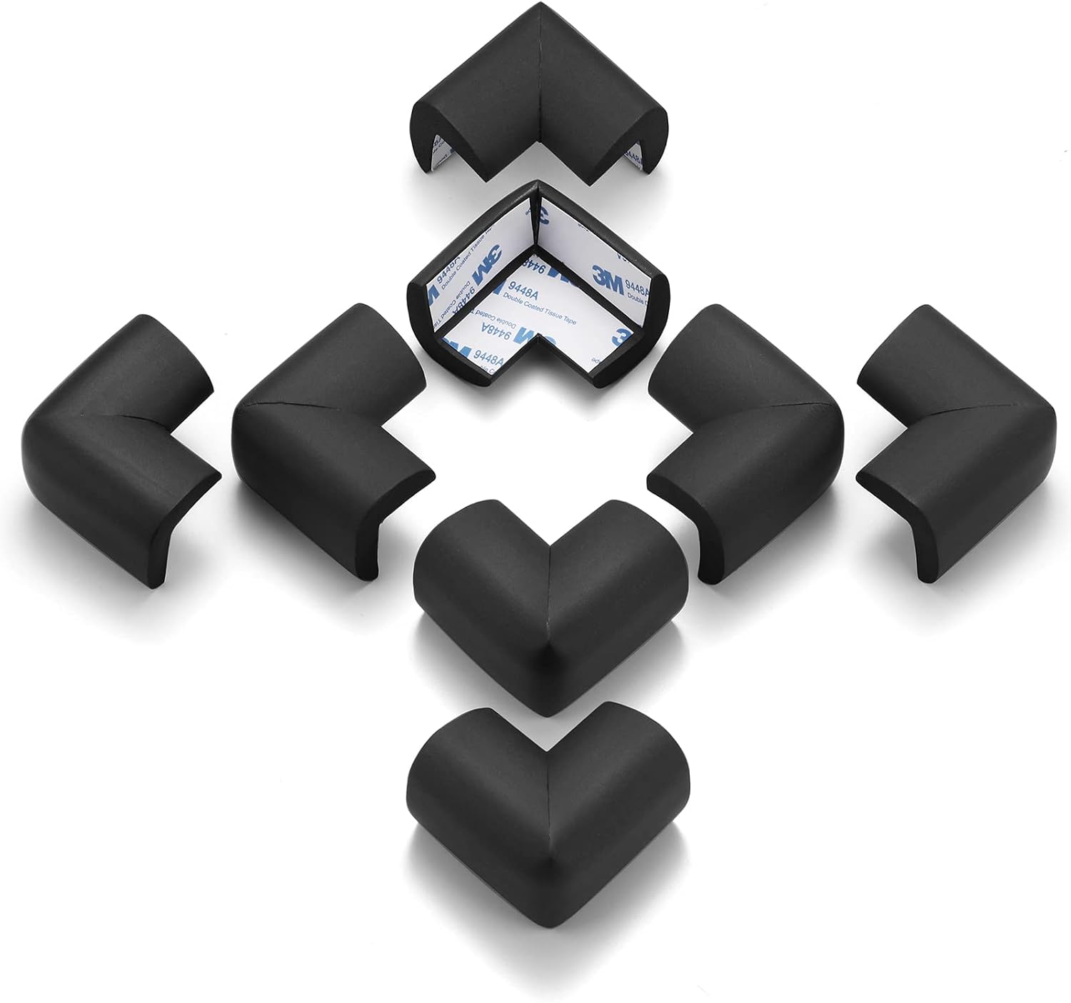Thumbnail 2 de AIXMEET 8-Pack Black Foam Corner Protectors, Pre-Taped