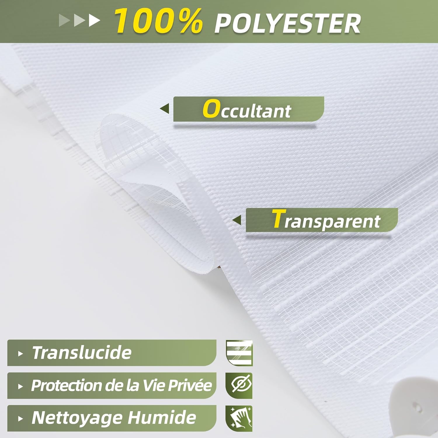 Detalle 2 de HOMEDEMO Store enrouleur jour nuit sans perçage 40×150 cm 🪟